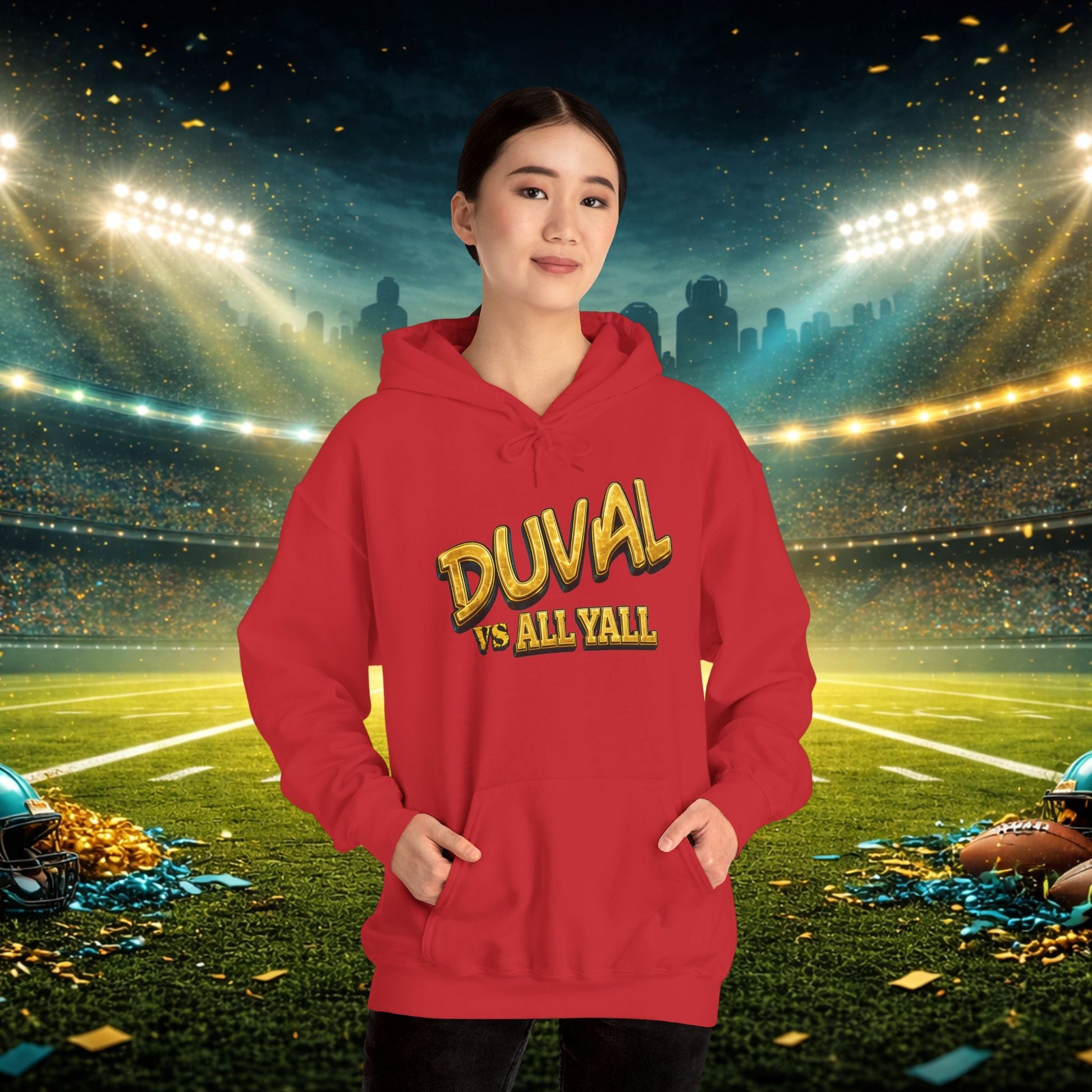 Duval vs All Y’all Hoodie — "Playoff Mode: Locked In" Football Fan Sweatshirt Printify