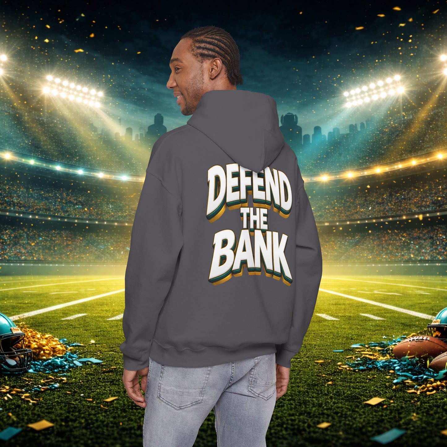 Defend The Bank Hoodie — "DUUUVAL vs EVERYBODY" Jacksonville Streetwear Hoodie Printify