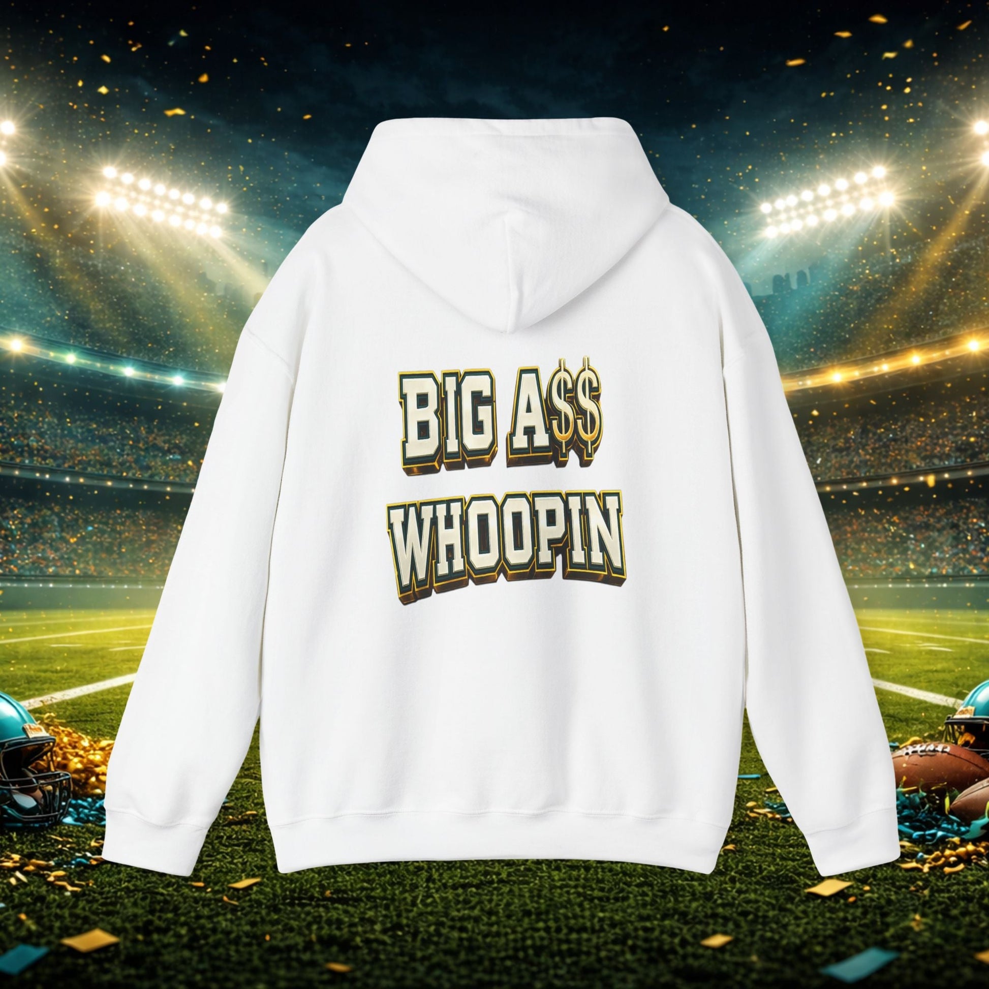 Big A Whoopin Hoodie — "Just a Small Market Team" Football Fan Sweatshirt Printify