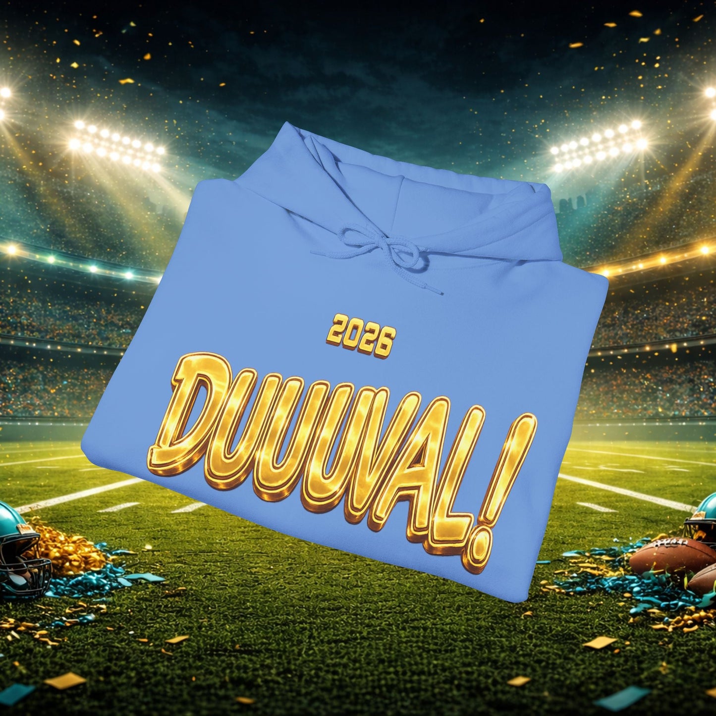 DUUUVAL Football Hoodie – "Locked In, Hunt Every Down" Team Pride Sweatshirt Printify