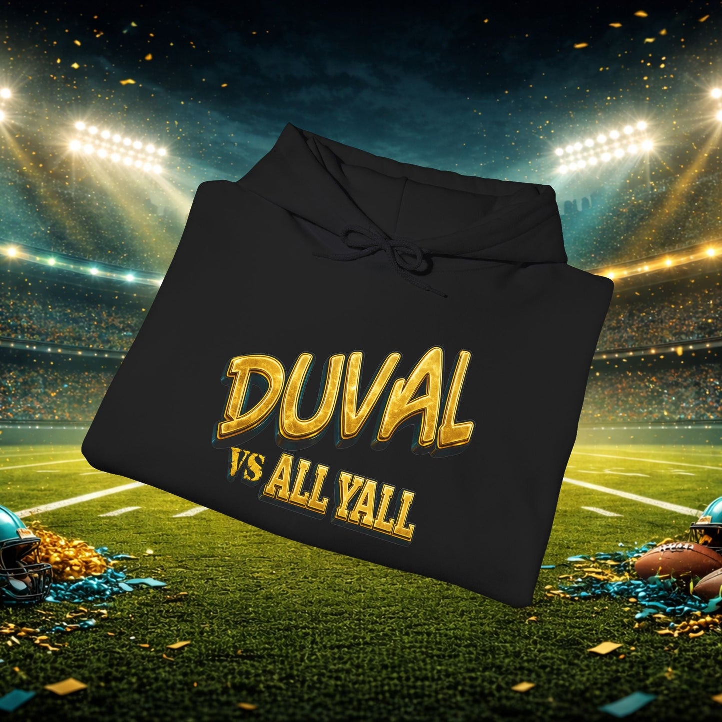 Duval vs All Y’all Hoodie — "Playoff Mode: Locked In" Football Fan Sweatshirt Printify