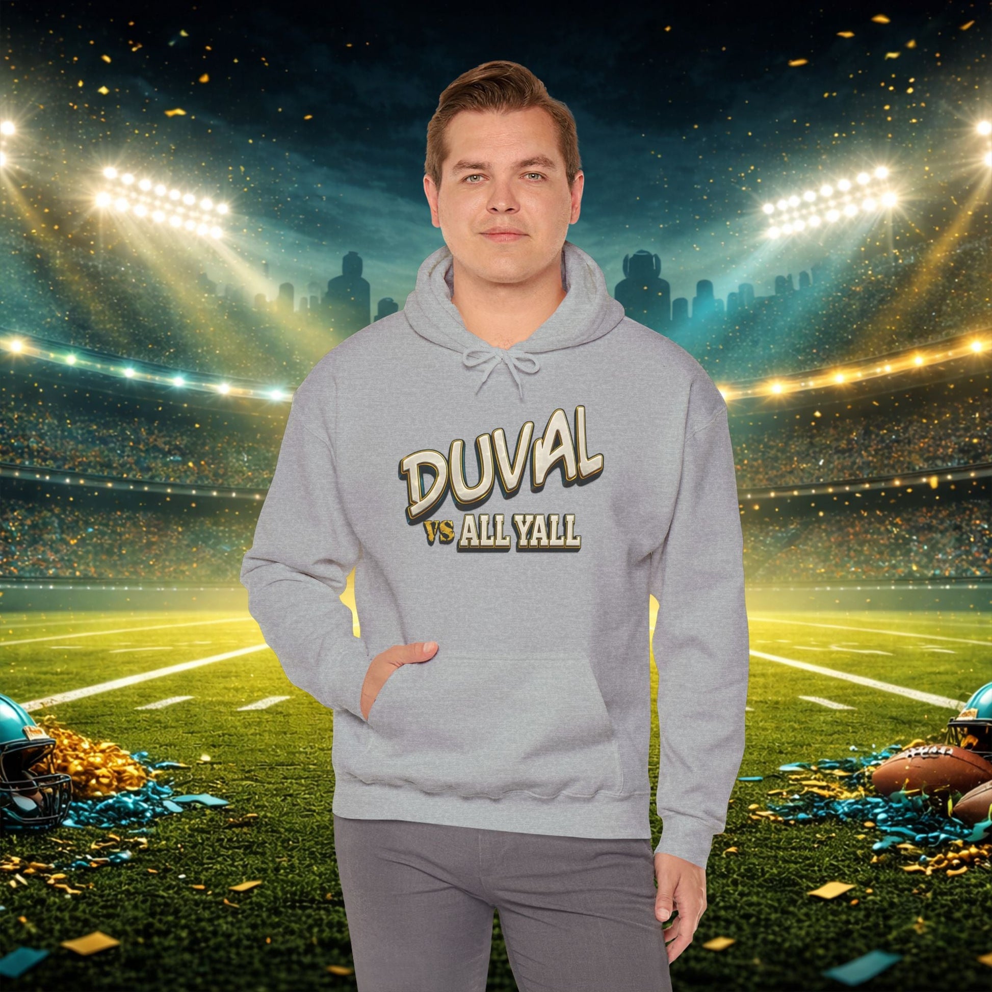 Duval vs All Y’all Hoodie — "Playoff Mode: Locked In" Football Fan Sweatshirt Printify
