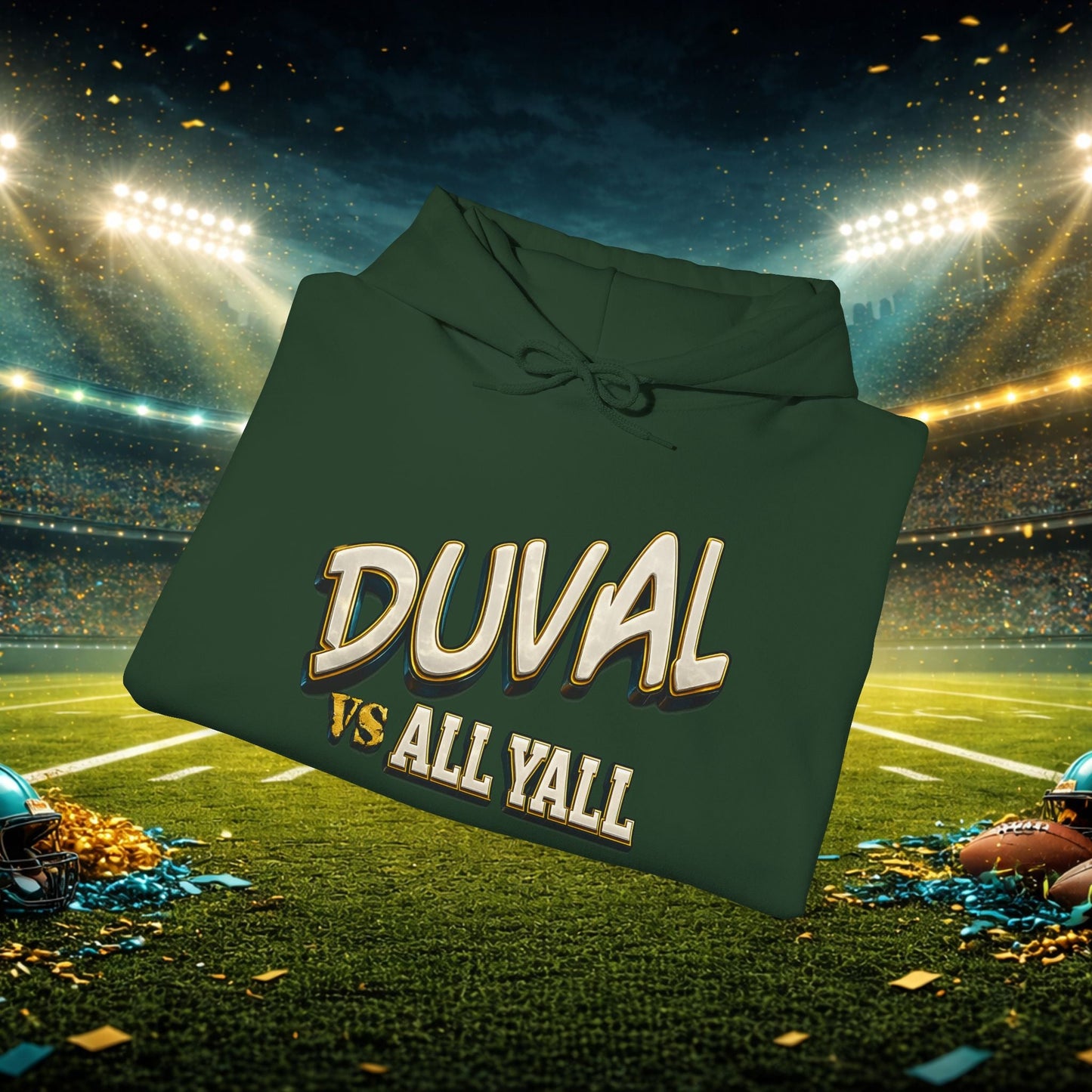 Duval vs All Y’all Hoodie — "Playoff Mode: Locked In" Football Fan Sweatshirt Printify