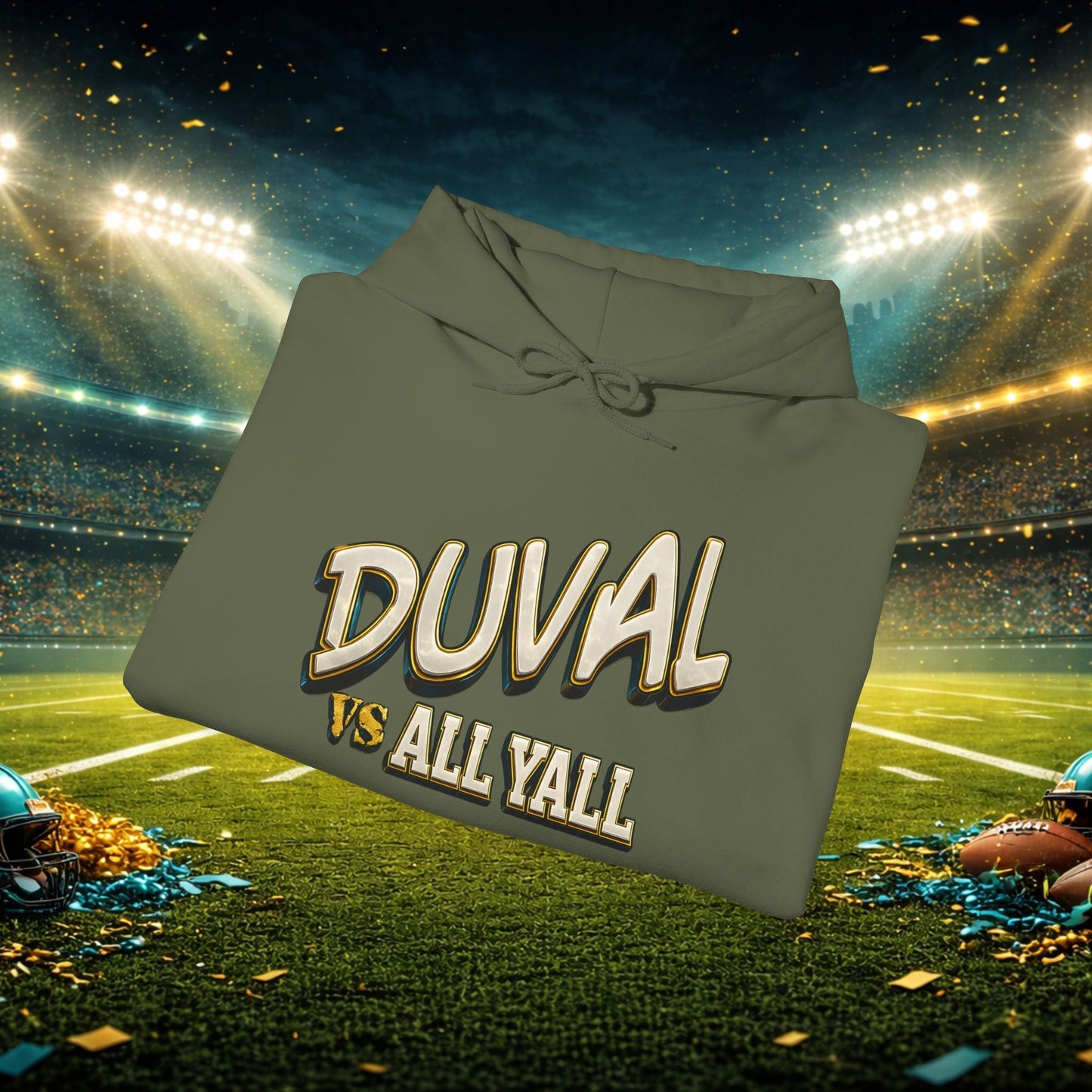 Duval vs All Y’all Hoodie — "Playoff Mode: Locked In" Football Fan Sweatshirt Printify