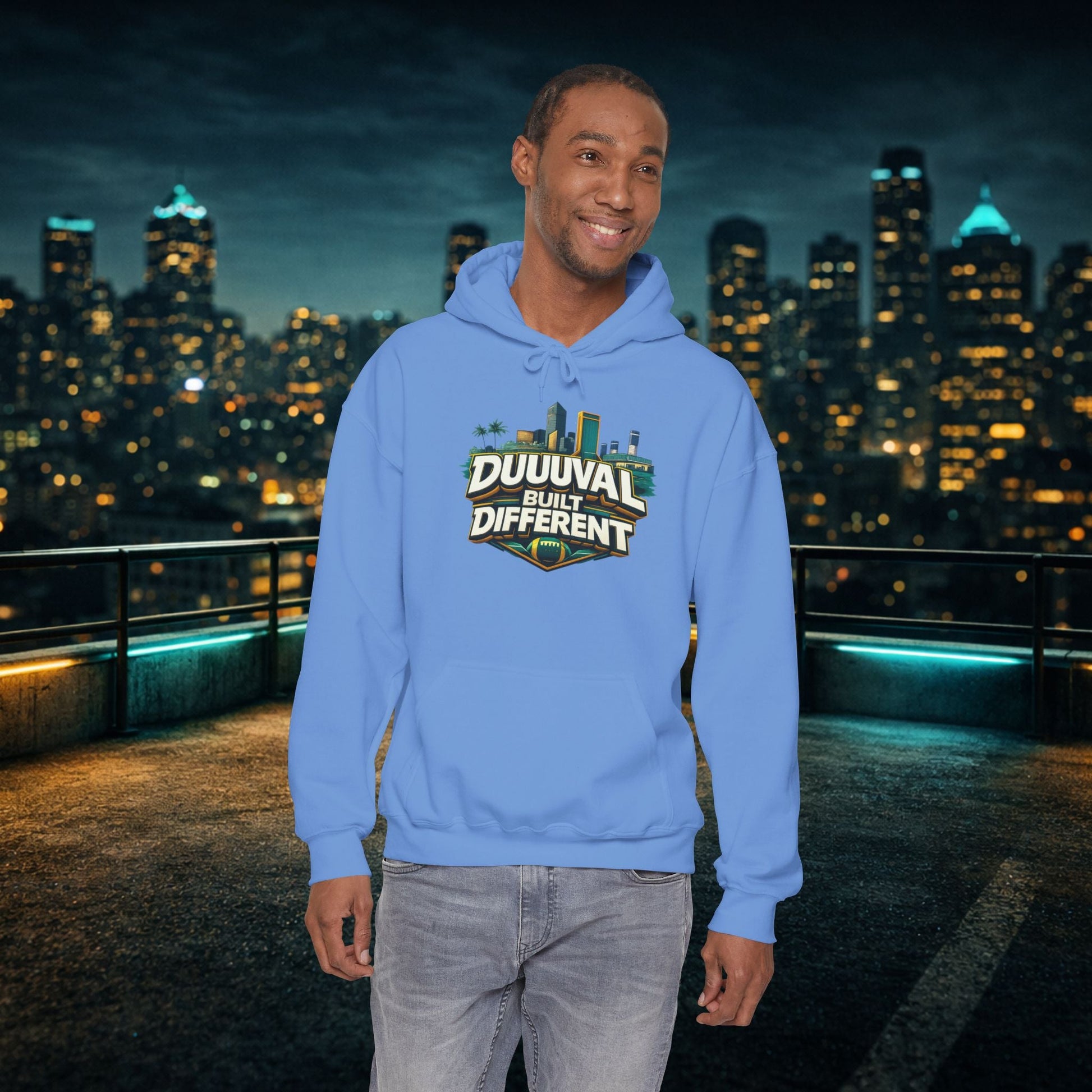 Duuuval Built Different / Defend The Bank Hoodie — Jacksonville Pride Graphic Hoodie Printify