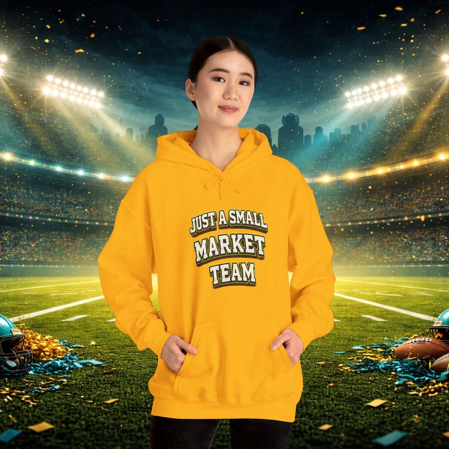 Big A Whoopin Hoodie — "Just a Small Market Team" Football Fan Sweatshirt Printify