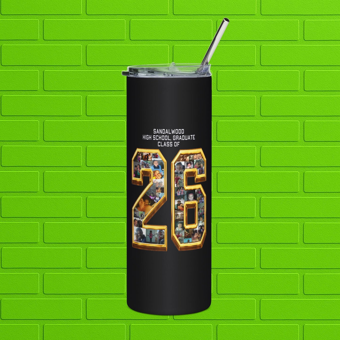 Graduation Photo 20oz Stainless Tumbler — Personalized 'Congratulations Graduate' Printify