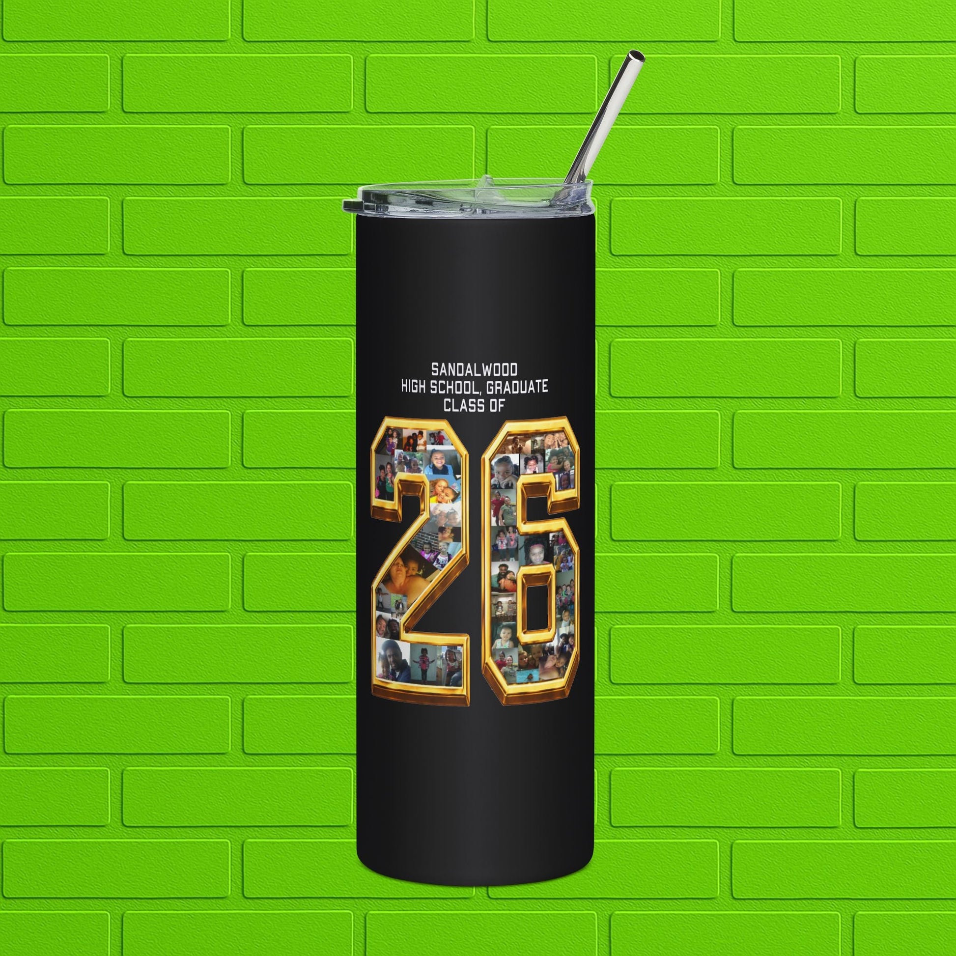 Graduation Photo 20oz Stainless Tumbler — Personalized 'Congratulations Graduate' Printify