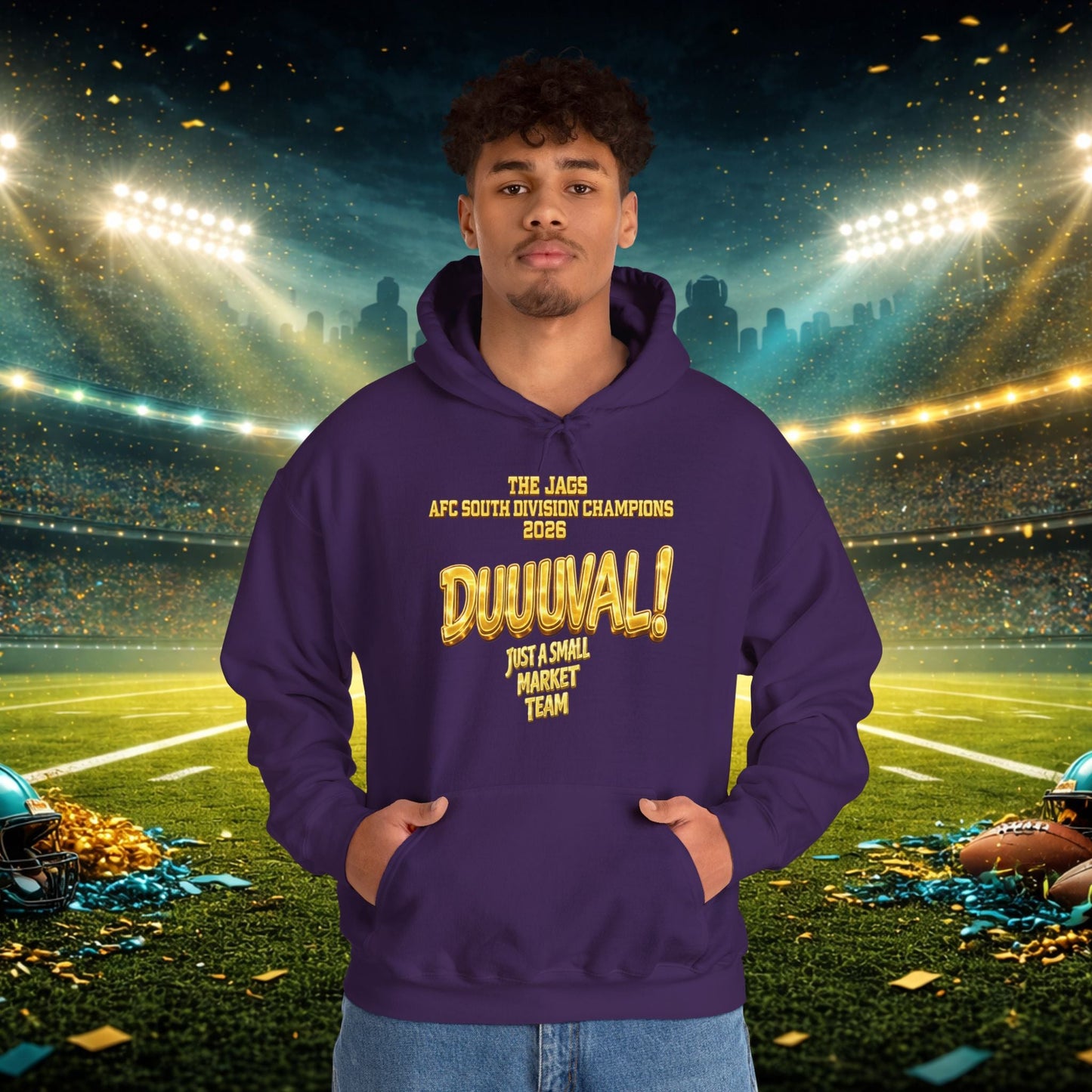 Duuval! Football Hoodie — "Locked In" Small Market Pride Sweatshirt Printify