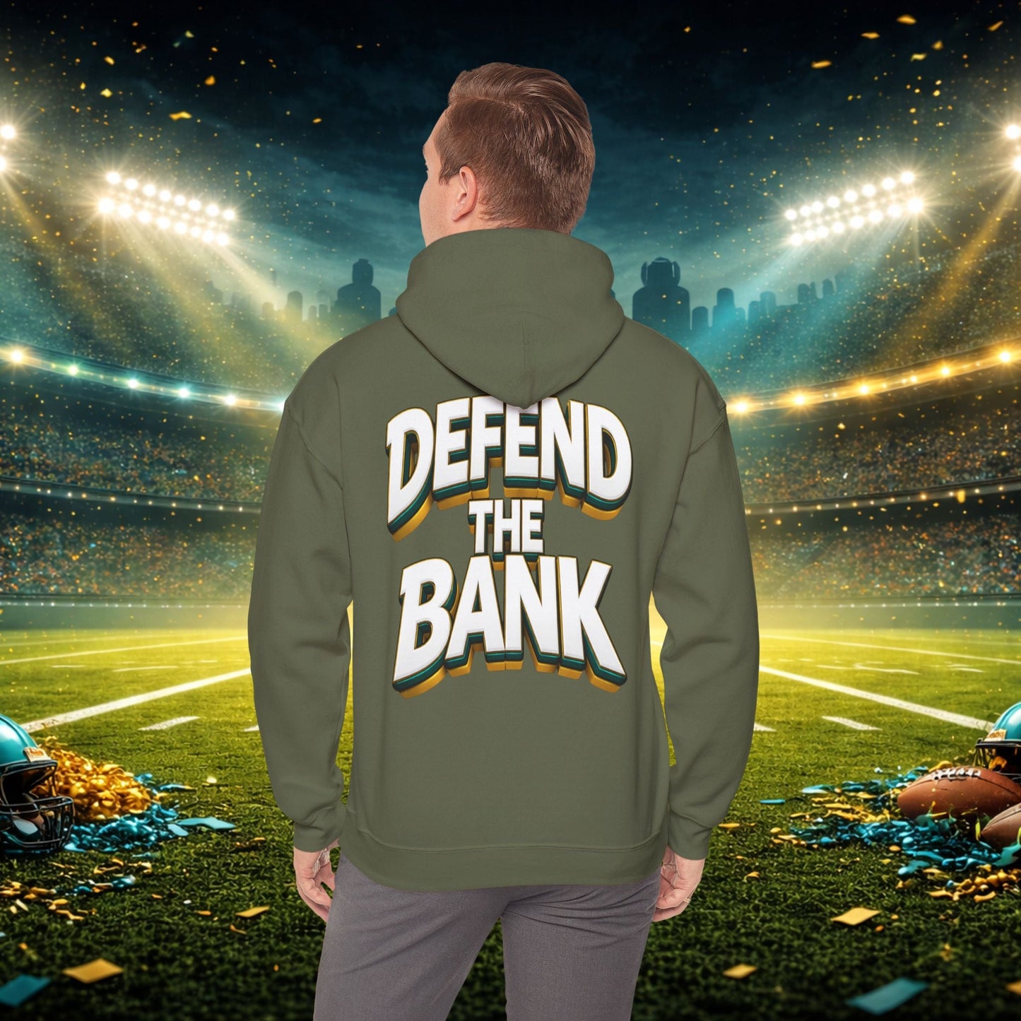 Defend The Bank Hoodie — "DUUUVAL vs EVERYBODY" Jacksonville Streetwear Hoodie Printify
