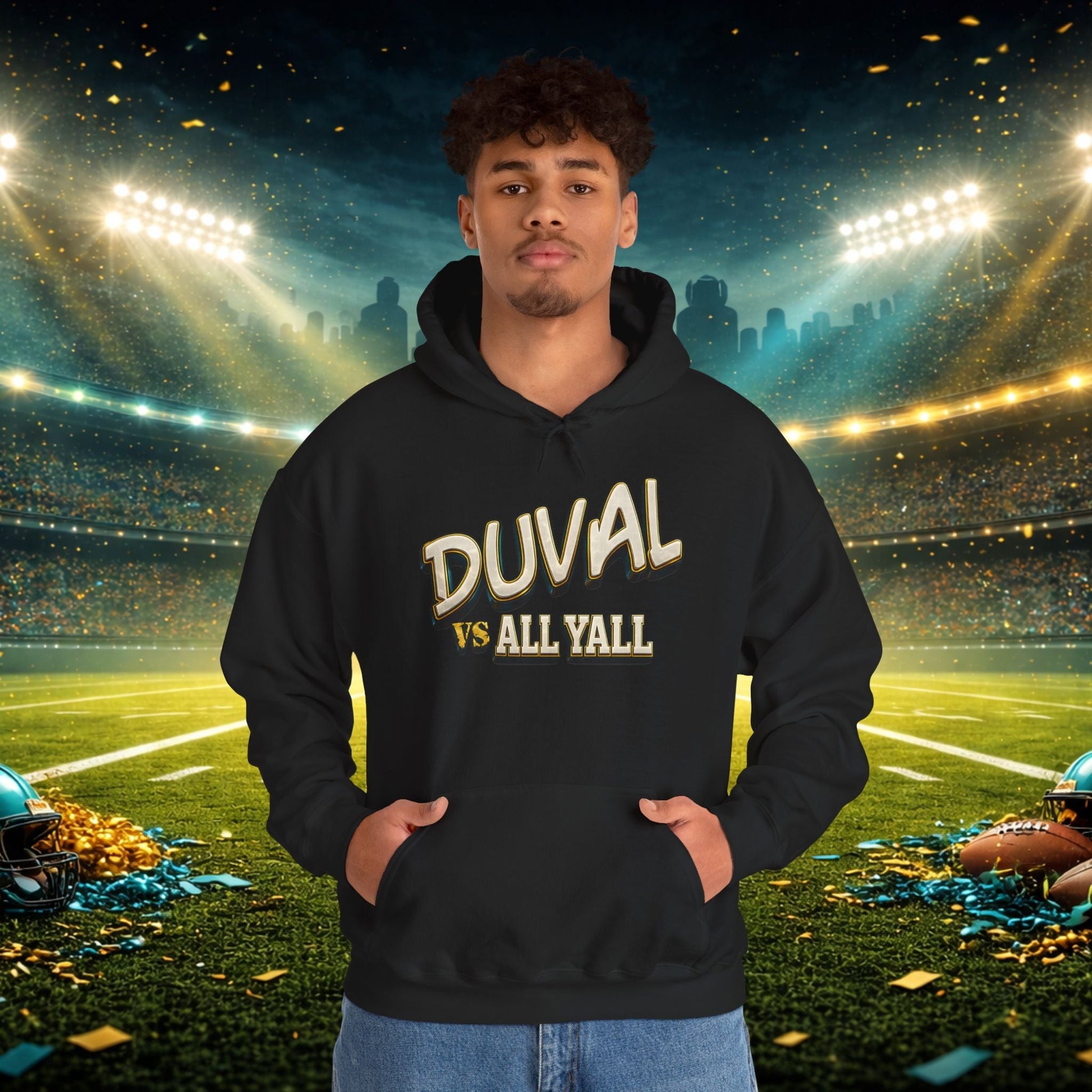 Duval vs All Y’all Hoodie — "Playoff Mode: Locked In" Football Fan Sweatshirt Printify