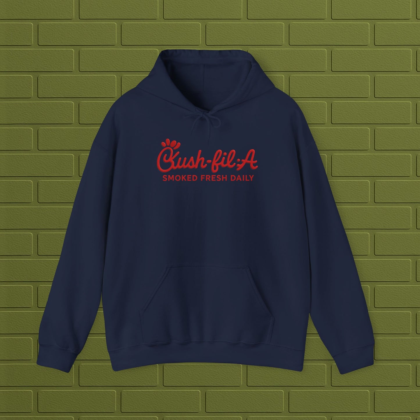 Cush-fil-A Chill Vibes Hoodie | Funny Cannabis Sweatshirt | Cozy Foodie Hoodie | Unisex Stoner Apparel | Gift for Weed Lovers