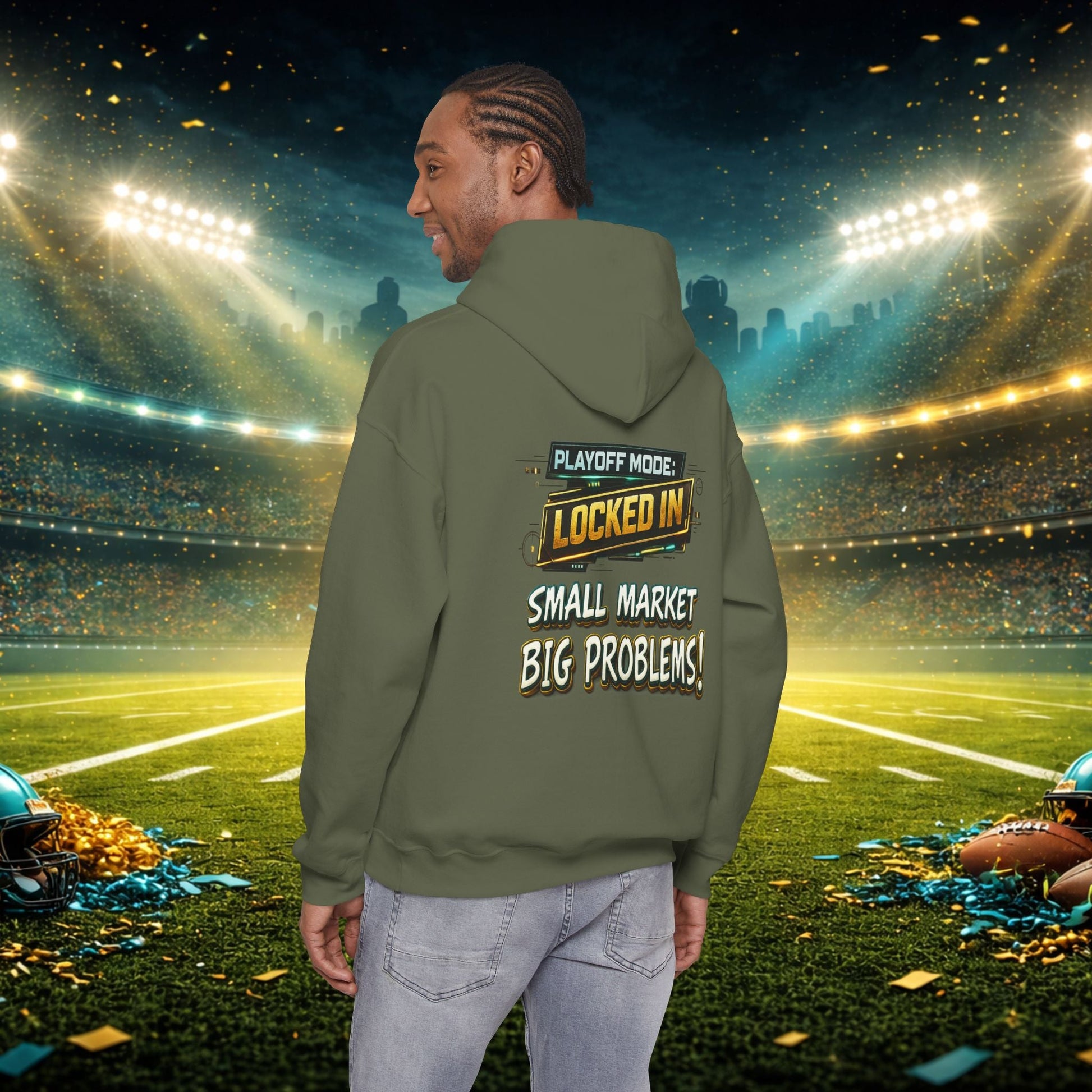 Duval vs All Y’all Hoodie — "Playoff Mode: Locked In" Football Fan Sweatshirt Printify