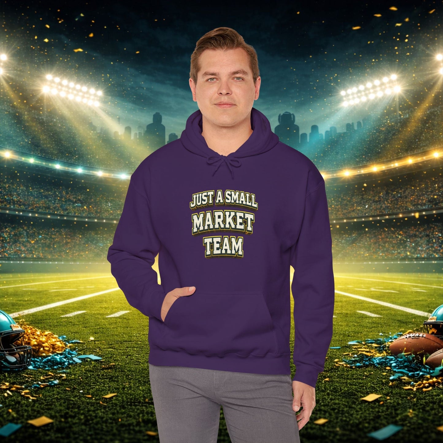 Big A Whoopin Hoodie — "Just a Small Market Team" Football Fan Sweatshirt Printify