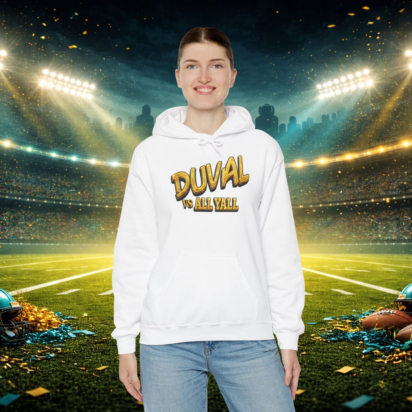 Duval vs All Y’all Hoodie — "Playoff Mode: Locked In" Football Fan Sweatshirt Printify