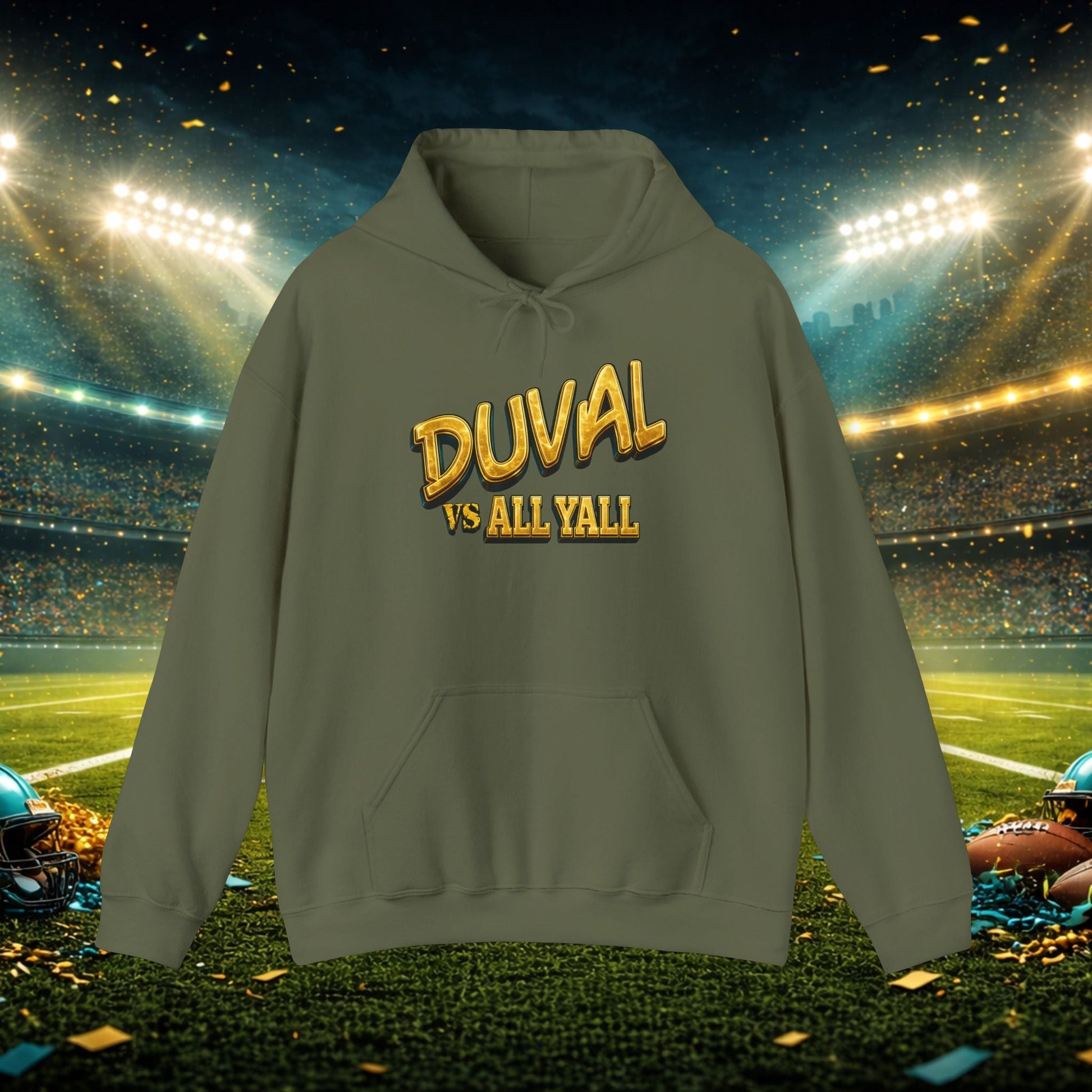 Duval vs All Y’all Hoodie — "Playoff Mode: Locked In" Football Fan Sweatshirt Printify