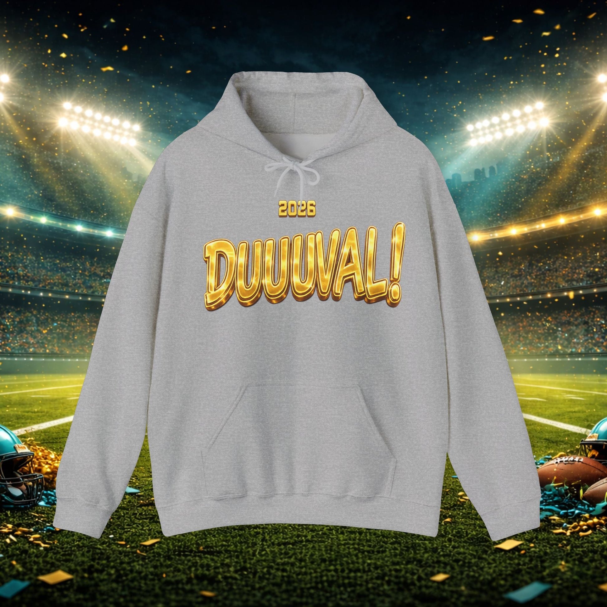 DUUUVAL Football Hoodie – "Locked In, Hunt Every Down" Team Pride Sweatshirt Printify