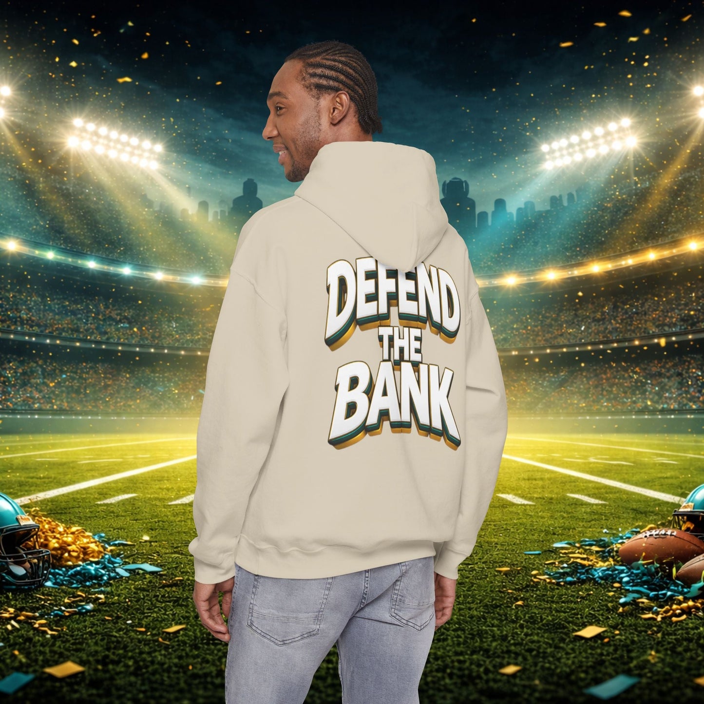 Defend The Bank Hoodie — "DUUUVAL vs EVERYBODY" Jacksonville Streetwear Hoodie Printify