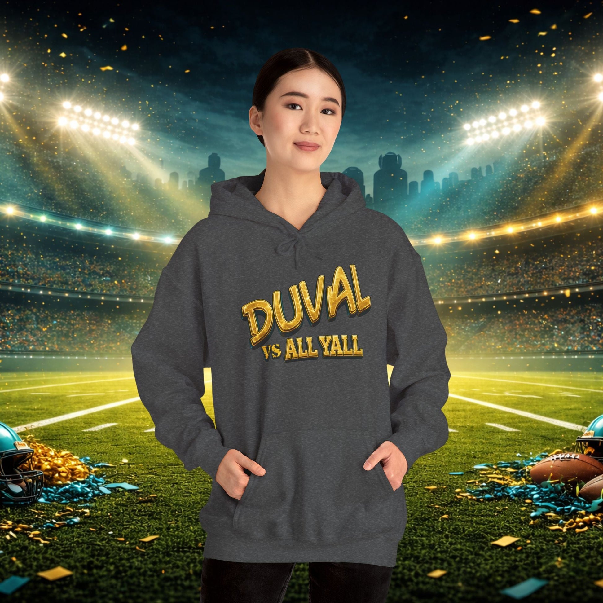 Duval vs All Y’all Hoodie — "Playoff Mode: Locked In" Football Fan Sweatshirt Printify