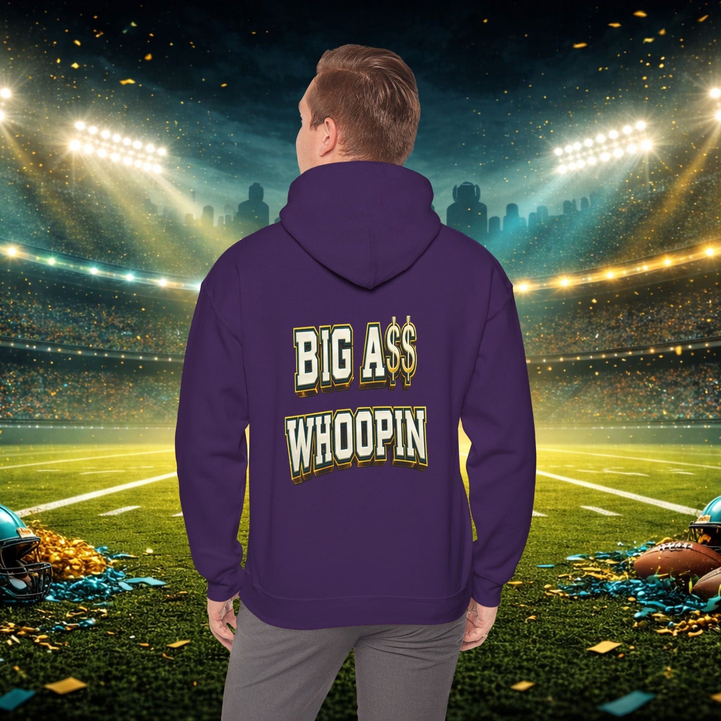 Big A Whoopin Hoodie — "Just a Small Market Team" Football Fan Sweatshirt Printify
