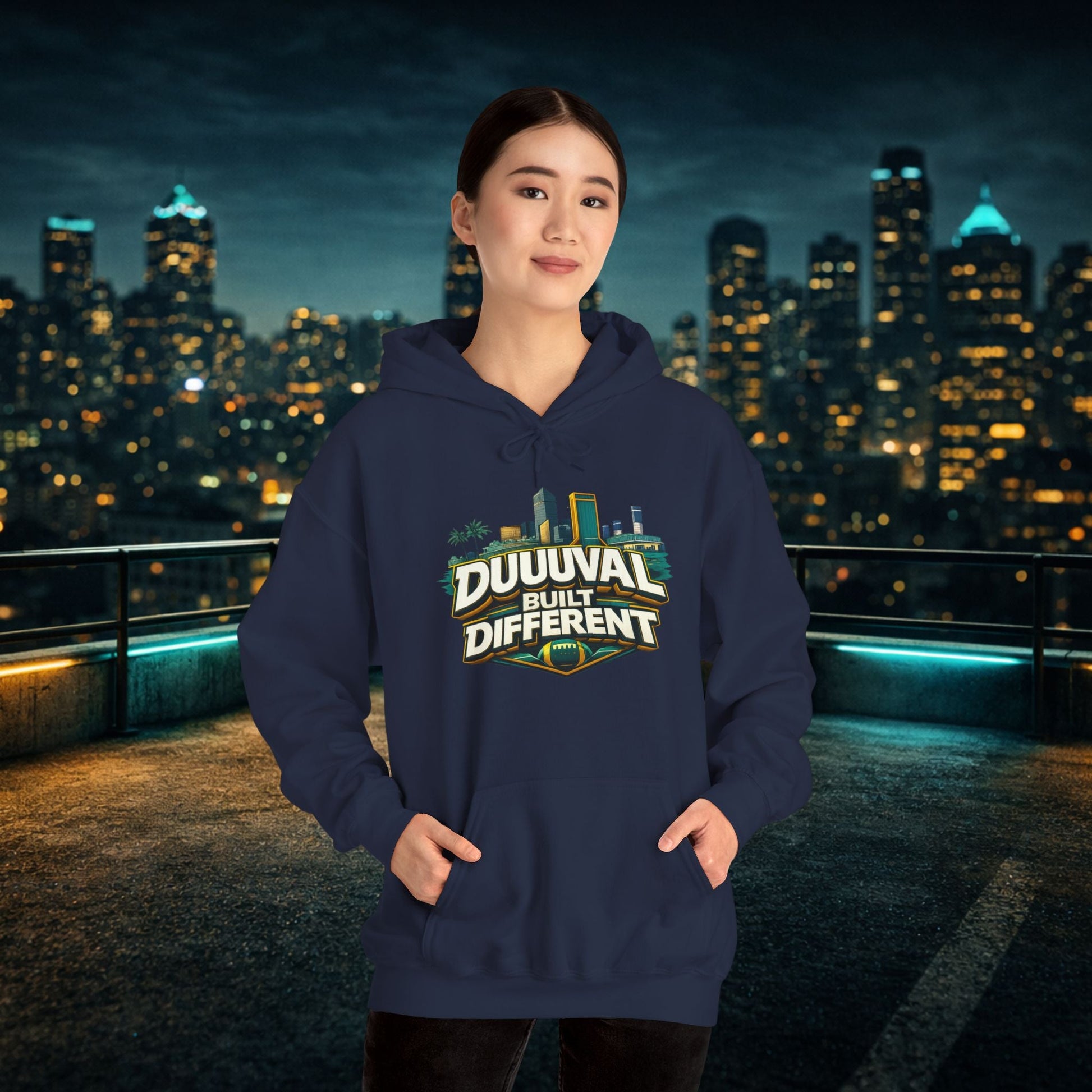 Duuuval Built Different / Defend The Bank Hoodie — Jacksonville Pride Graphic Hoodie Printify