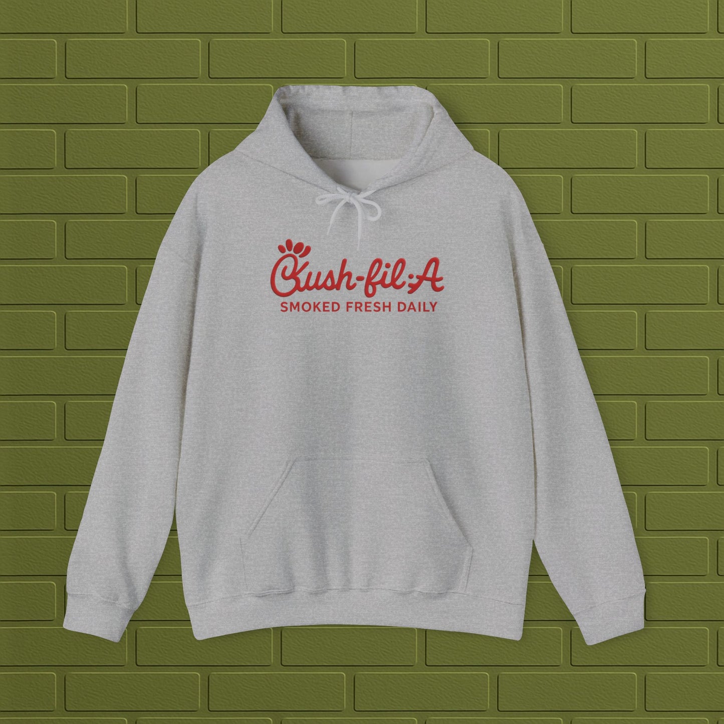 Cush-fil-A Chill Vibes Hoodie | Funny Cannabis Sweatshirt | Cozy Foodie Hoodie | Unisex Stoner Apparel | Gift for Weed Lovers