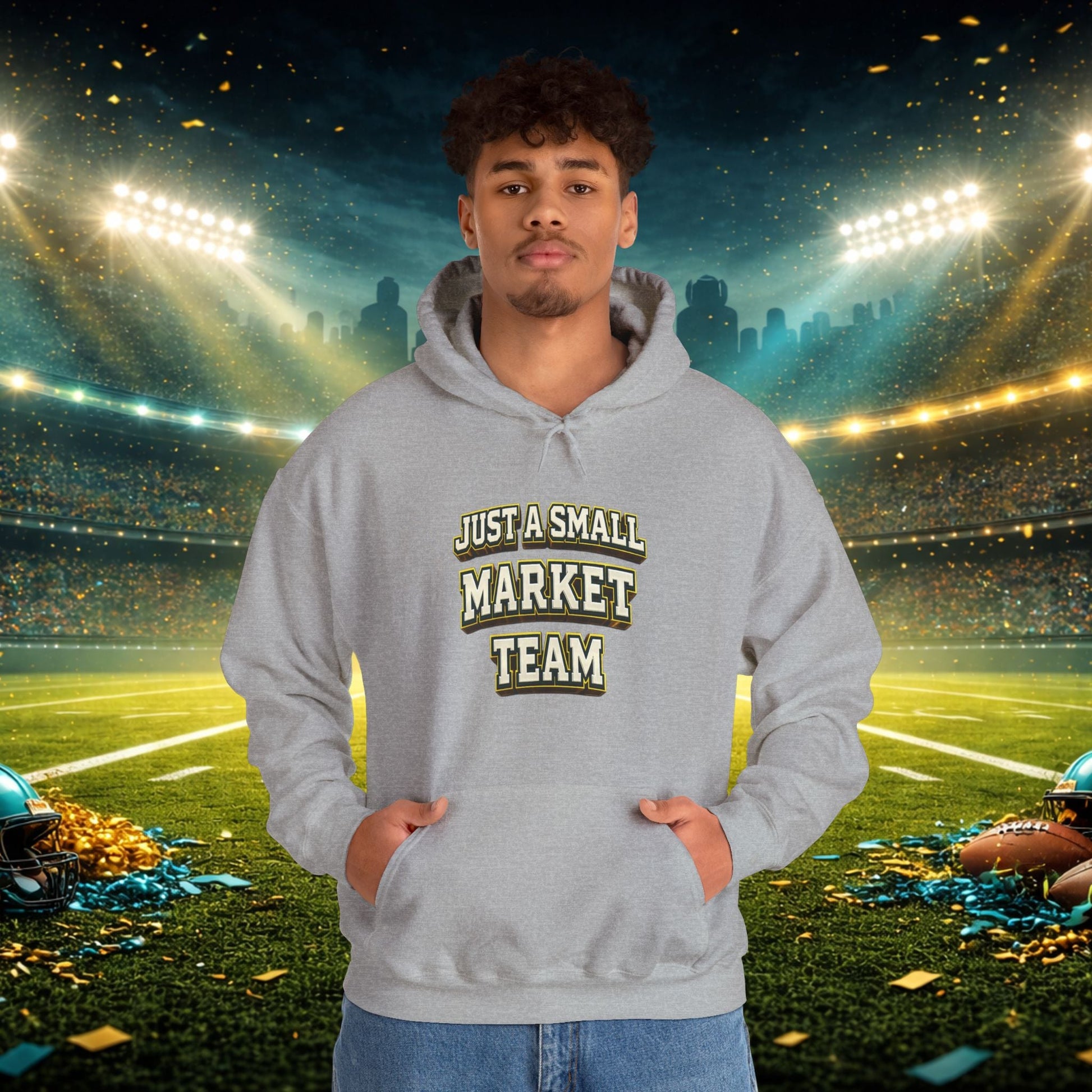Big A Whoopin Hoodie — "Just a Small Market Team" Football Fan Sweatshirt Printify