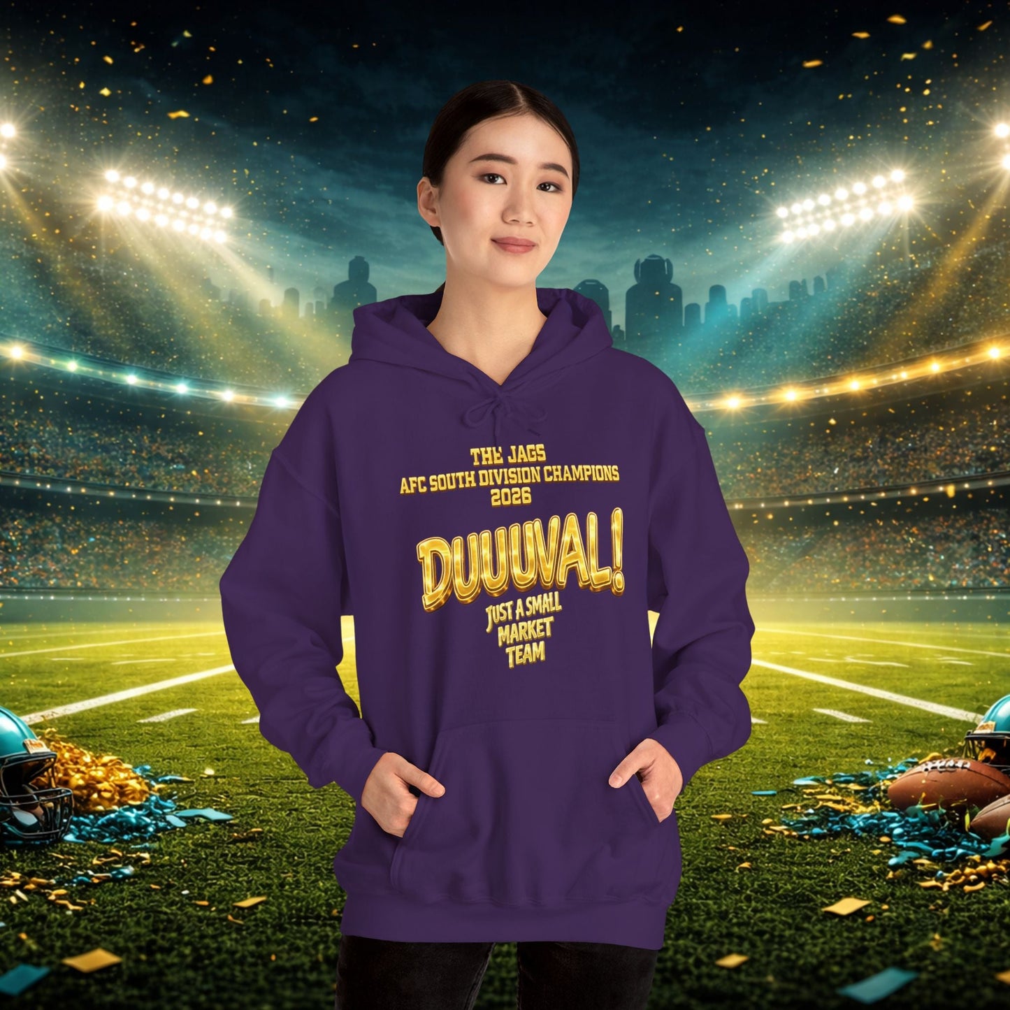 Duuval! Football Hoodie — "Locked In" Small Market Pride Sweatshirt Printify