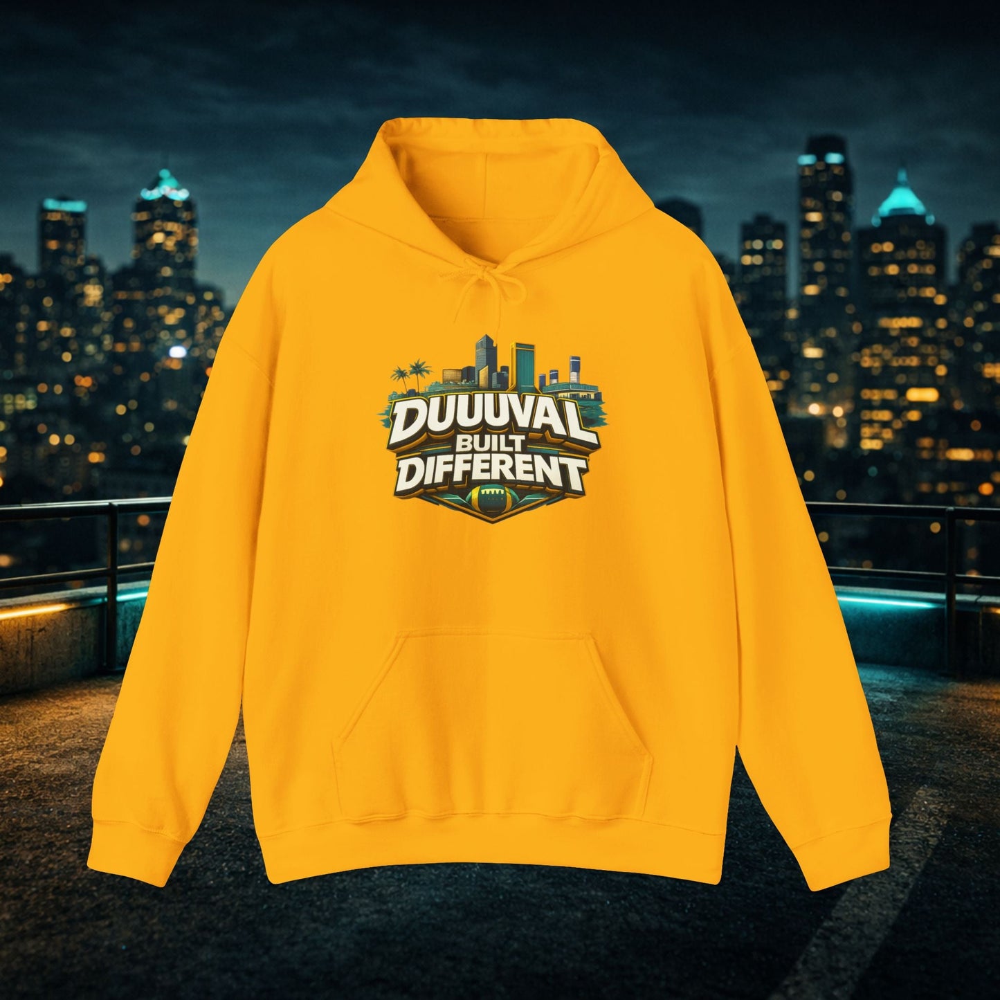 Duuuval Built Different / Defend The Bank Hoodie — Jacksonville Pride Graphic Hoodie Printify