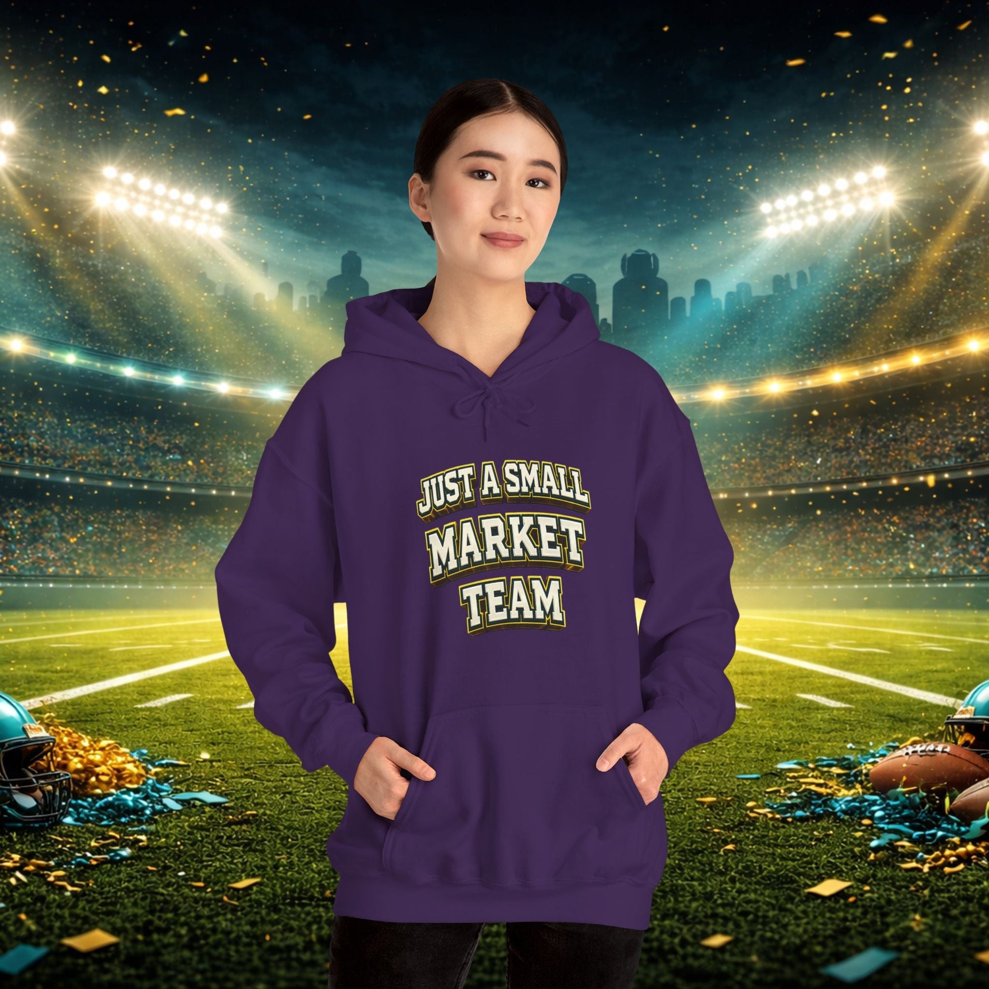 Big A Whoopin Hoodie — "Just a Small Market Team" Football Fan Sweatshirt Printify