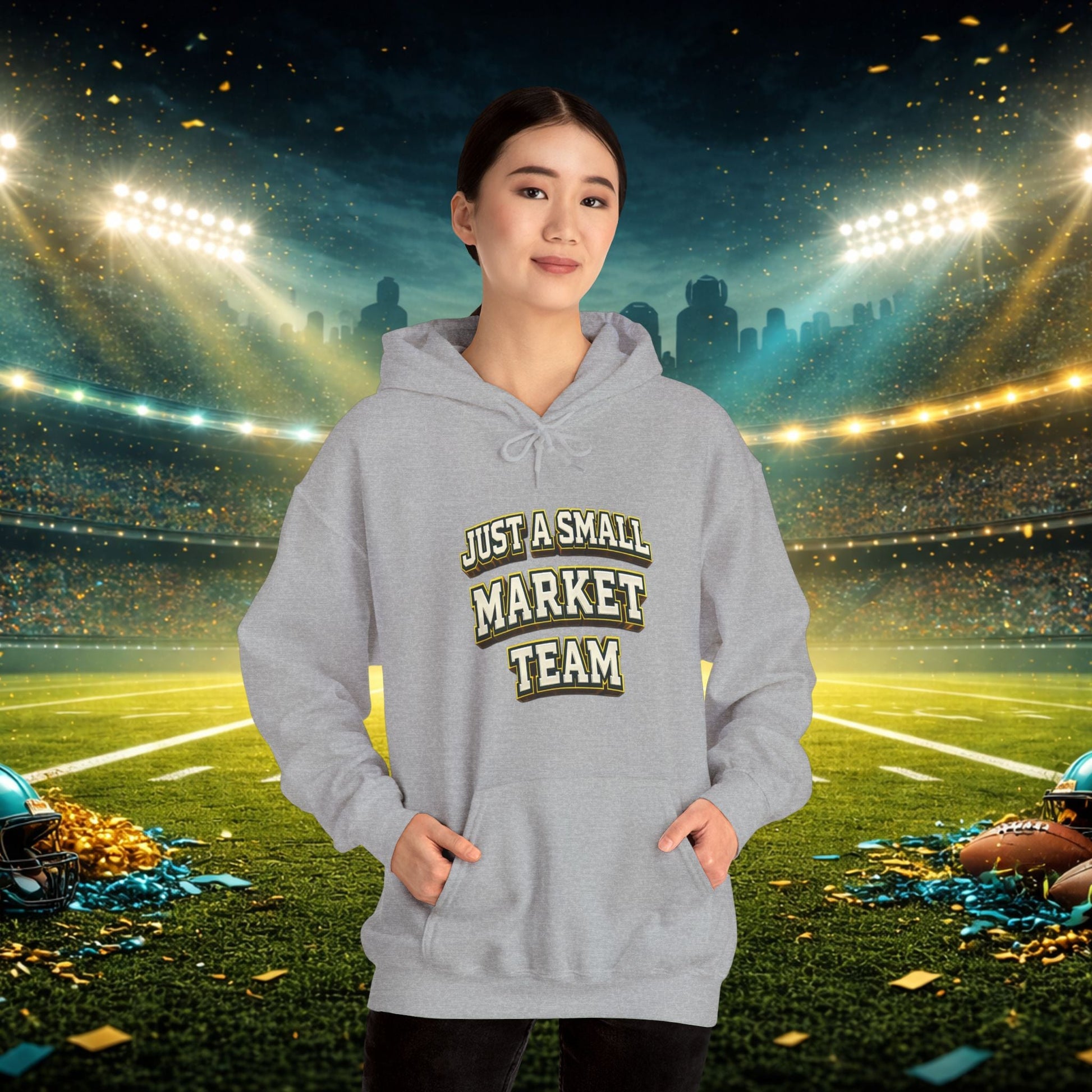Big A Whoopin Hoodie — "Just a Small Market Team" Football Fan Sweatshirt Printify