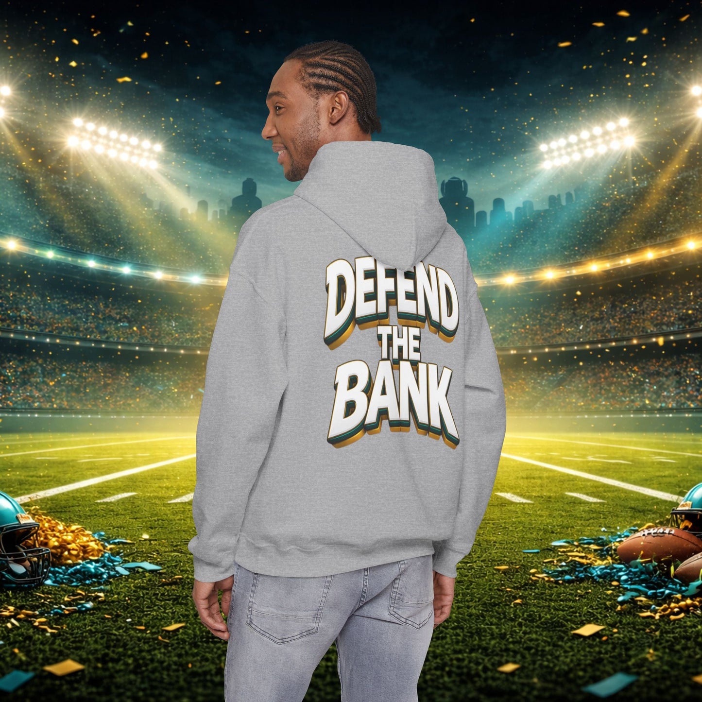 Defend The Bank Hoodie — "DUUUVAL vs EVERYBODY" Jacksonville Streetwear Hoodie Printify