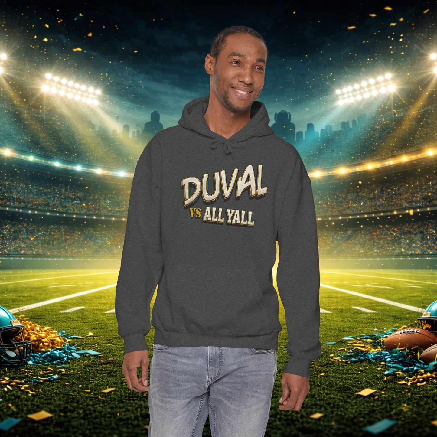 Duval vs All Y’all Hoodie — "Playoff Mode: Locked In" Football Fan Sweatshirt Printify