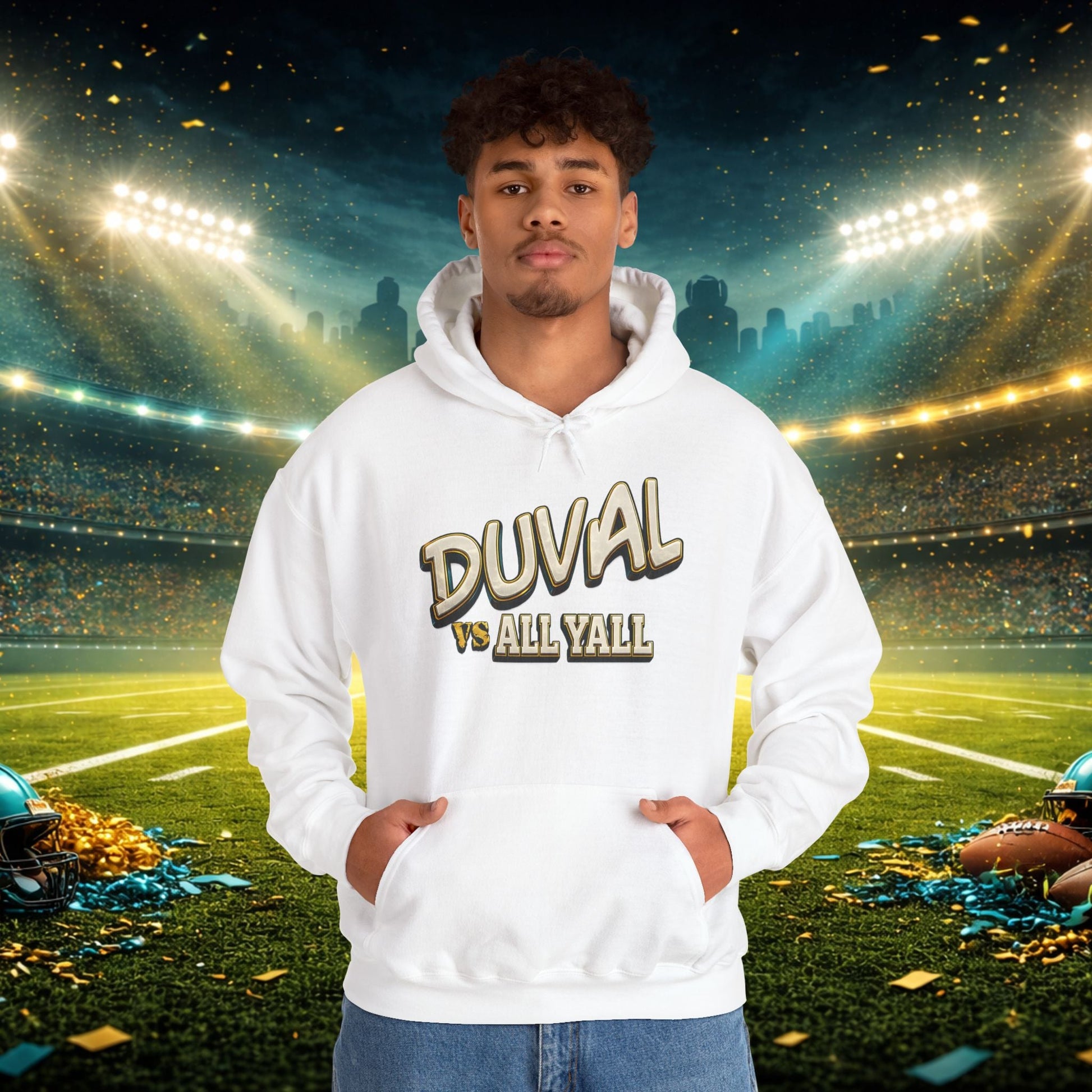 Duval vs All Y’all Hoodie — "Playoff Mode: Locked In" Football Fan Sweatshirt Printify