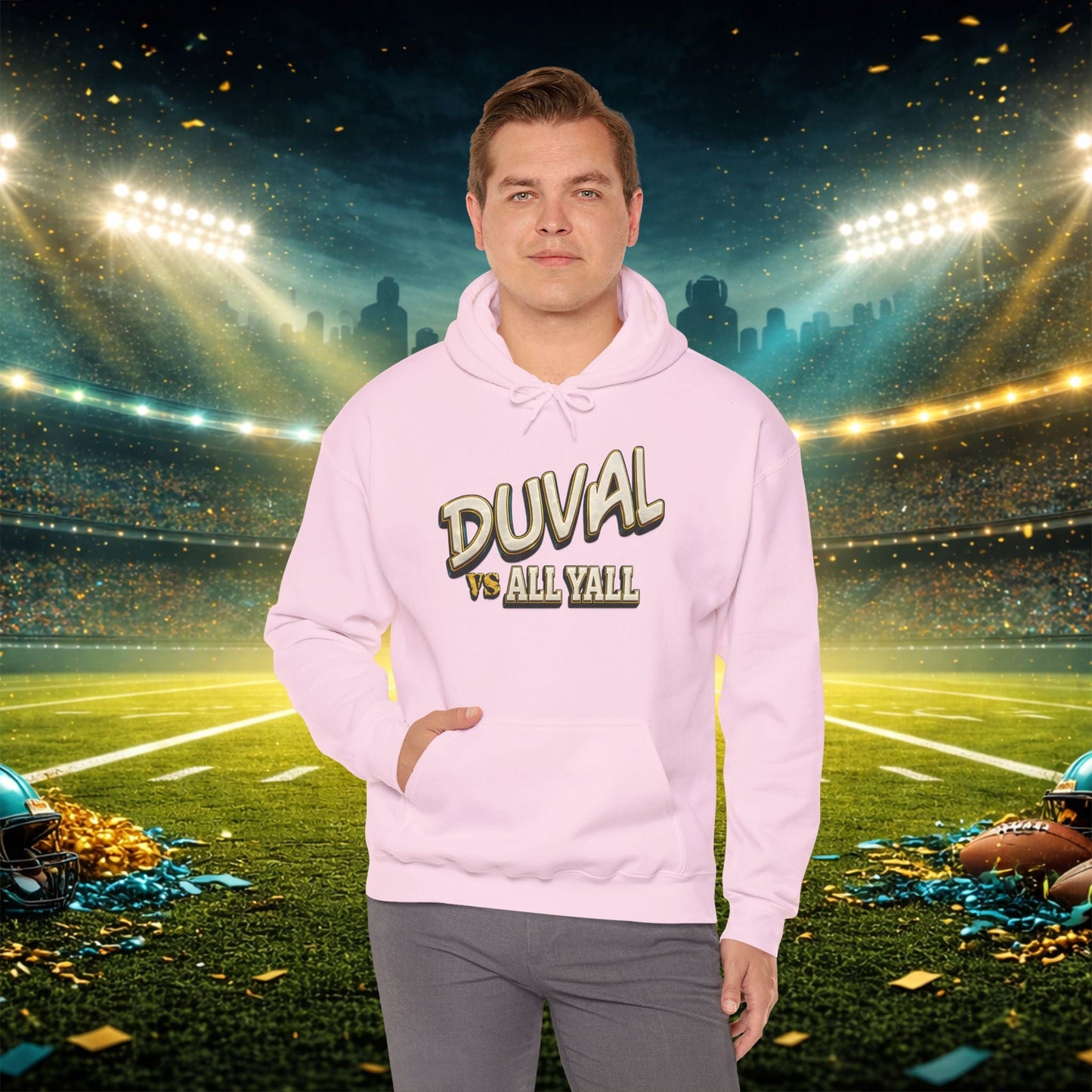Duval vs All Y’all Hoodie — "Playoff Mode: Locked In" Football Fan Sweatshirt Printify