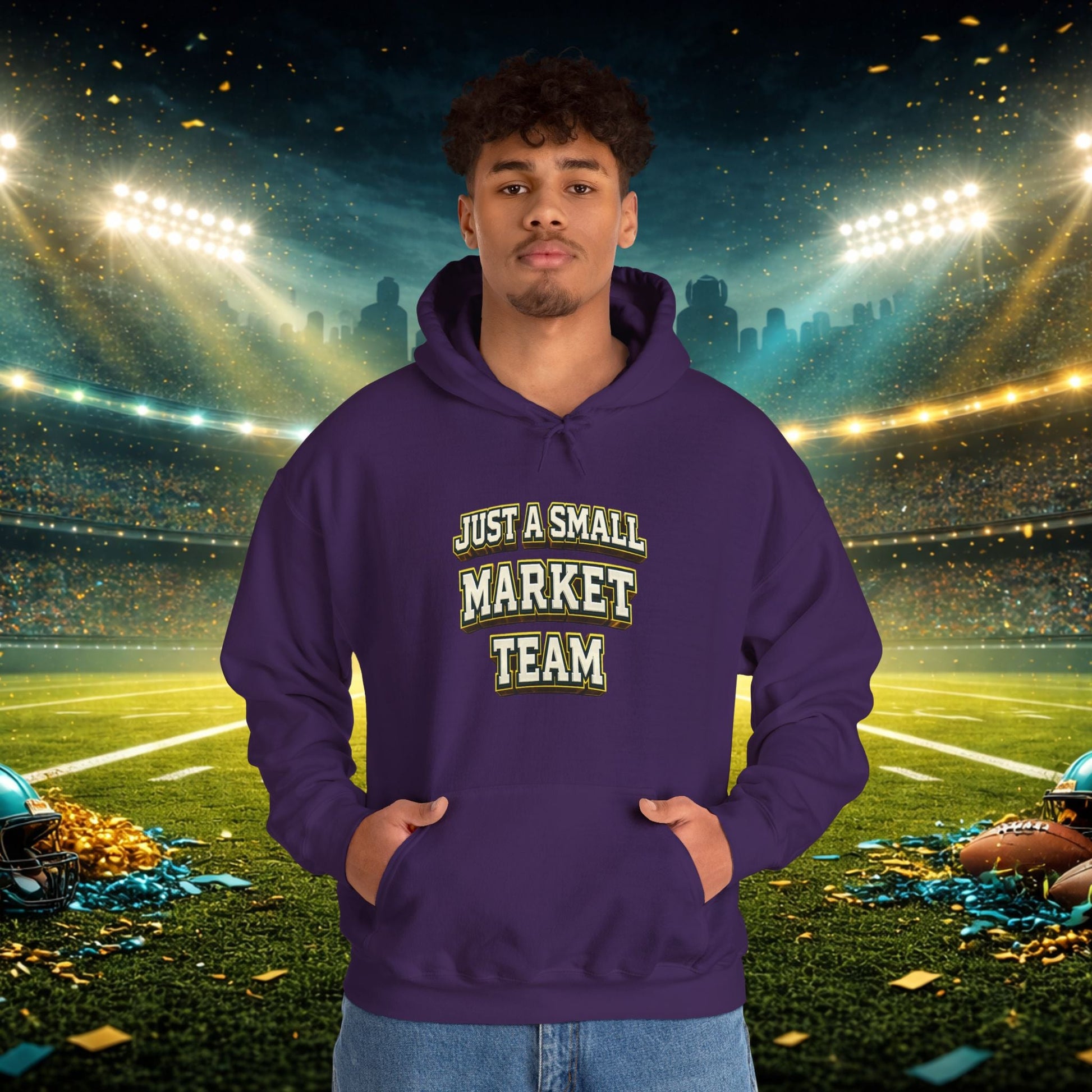 Big A Whoopin Hoodie — "Just a Small Market Team" Football Fan Sweatshirt Printify