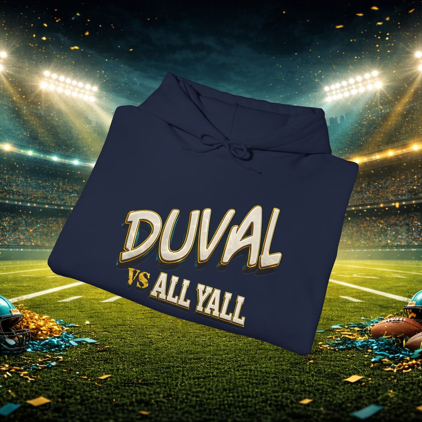 Duval vs All Y’all Hoodie — "Playoff Mode: Locked In" Football Fan Sweatshirt Printify