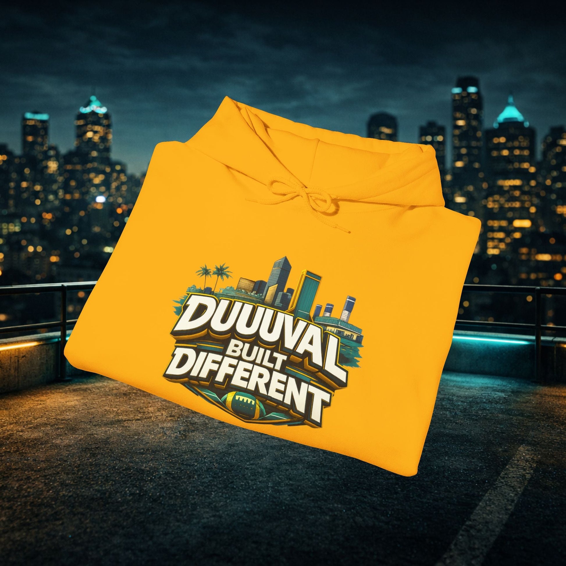 Duuuval Built Different / Defend The Bank Hoodie — Jacksonville Pride Graphic Hoodie Printify