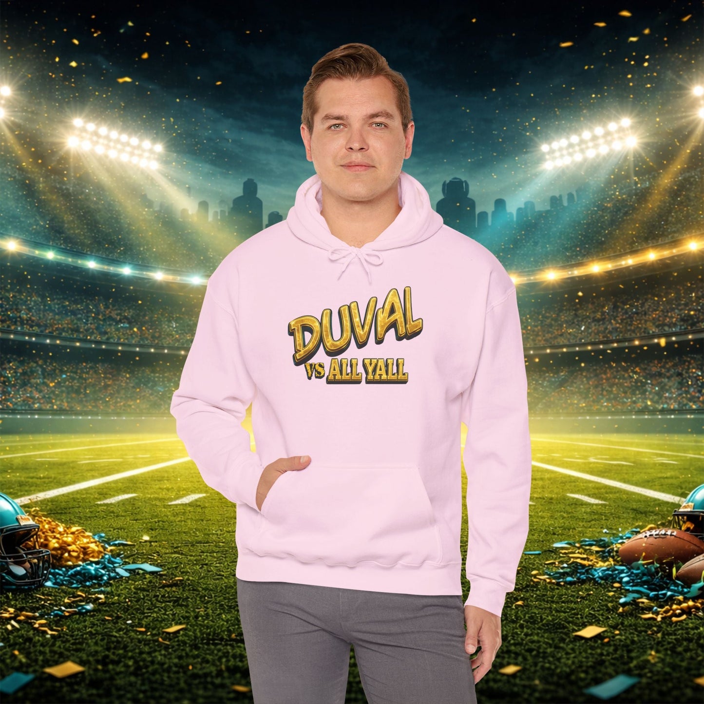 Duval vs All Y’all Hoodie — "Playoff Mode: Locked In" Football Fan Sweatshirt Printify