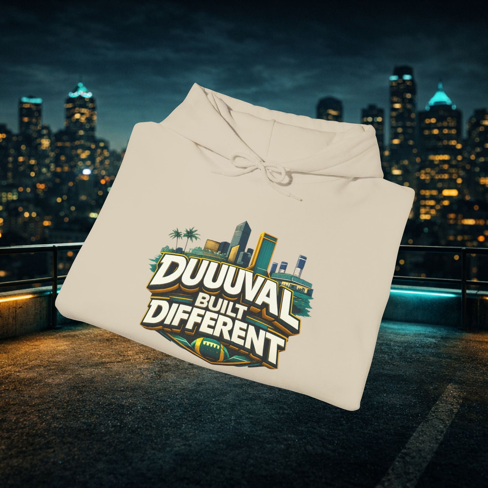 Duuuval Built Different / Defend The Bank Hoodie — Jacksonville Pride Graphic Hoodie Printify