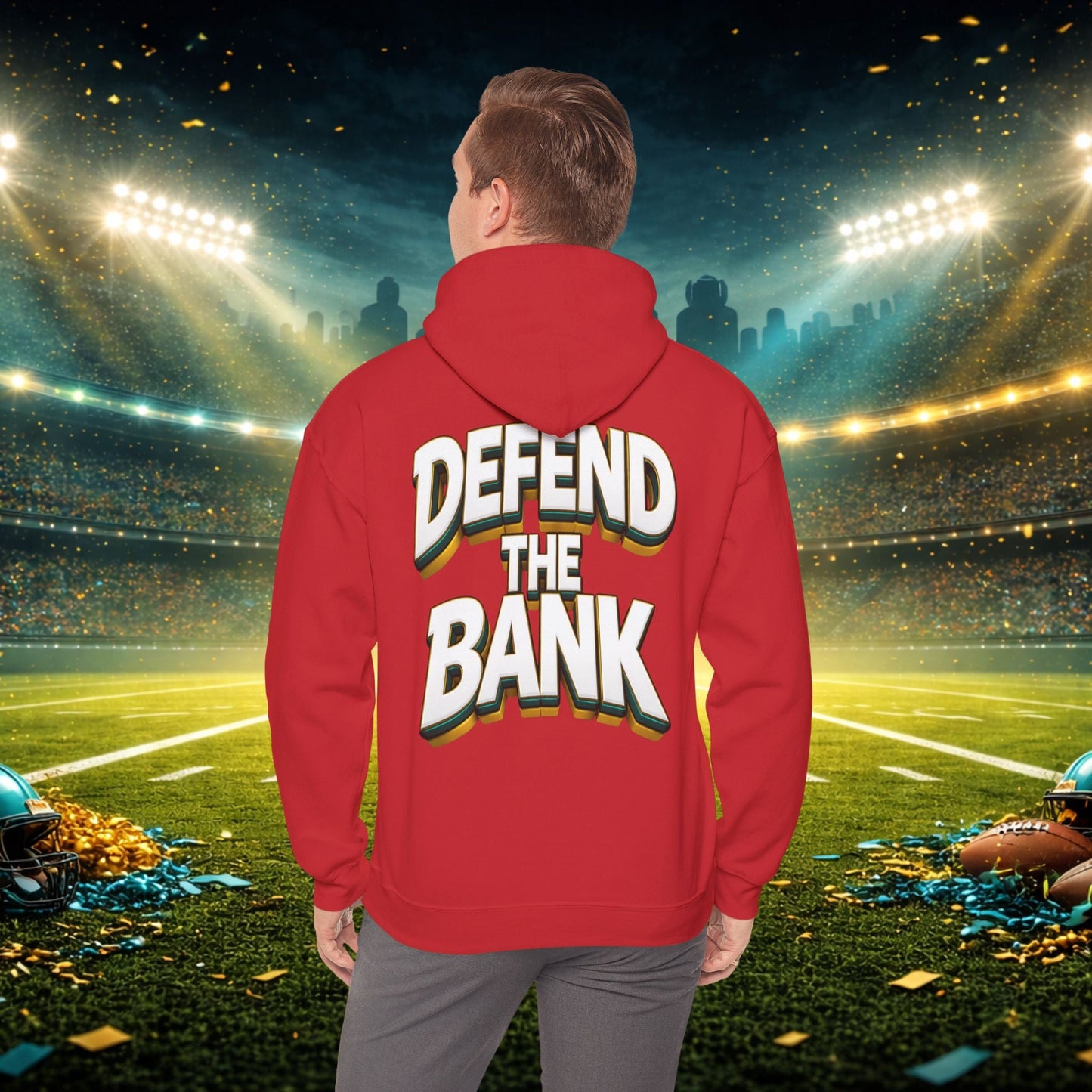 Defend The Bank Hoodie — "DUUUVAL vs EVERYBODY" Jacksonville Streetwear Hoodie Printify