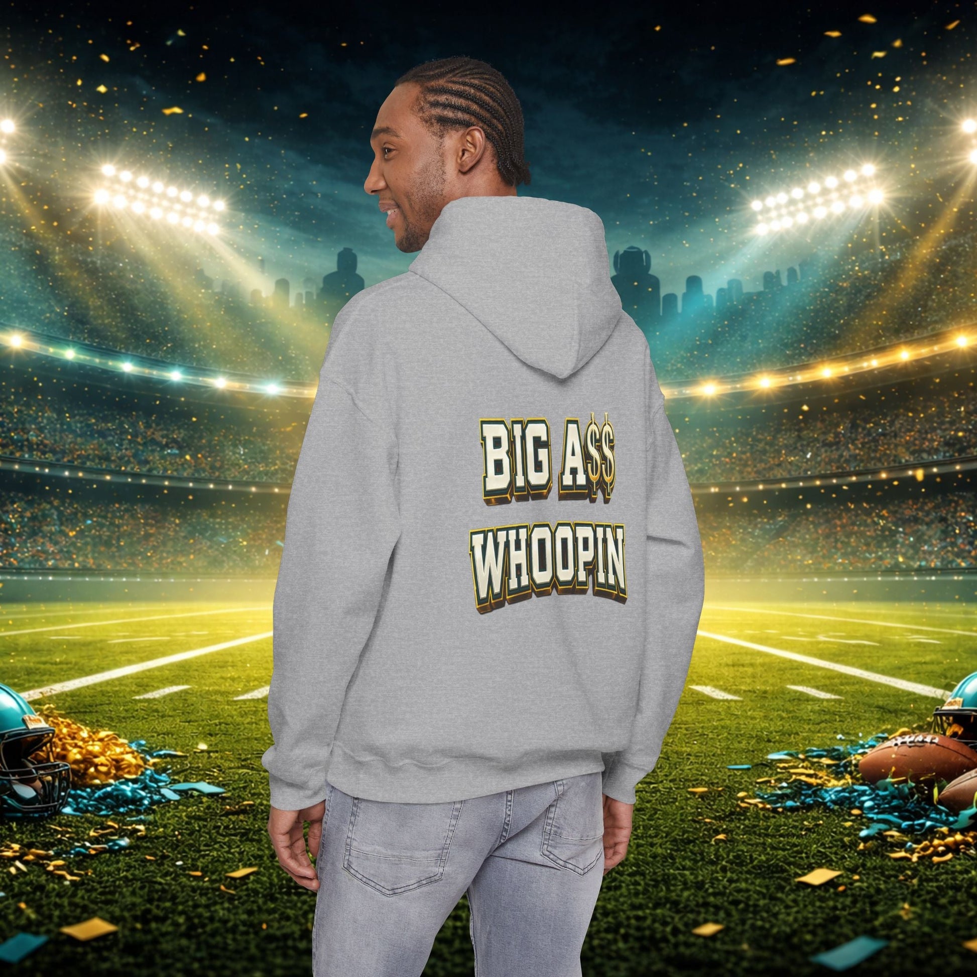 Big A Whoopin Hoodie — "Just a Small Market Team" Football Fan Sweatshirt Printify