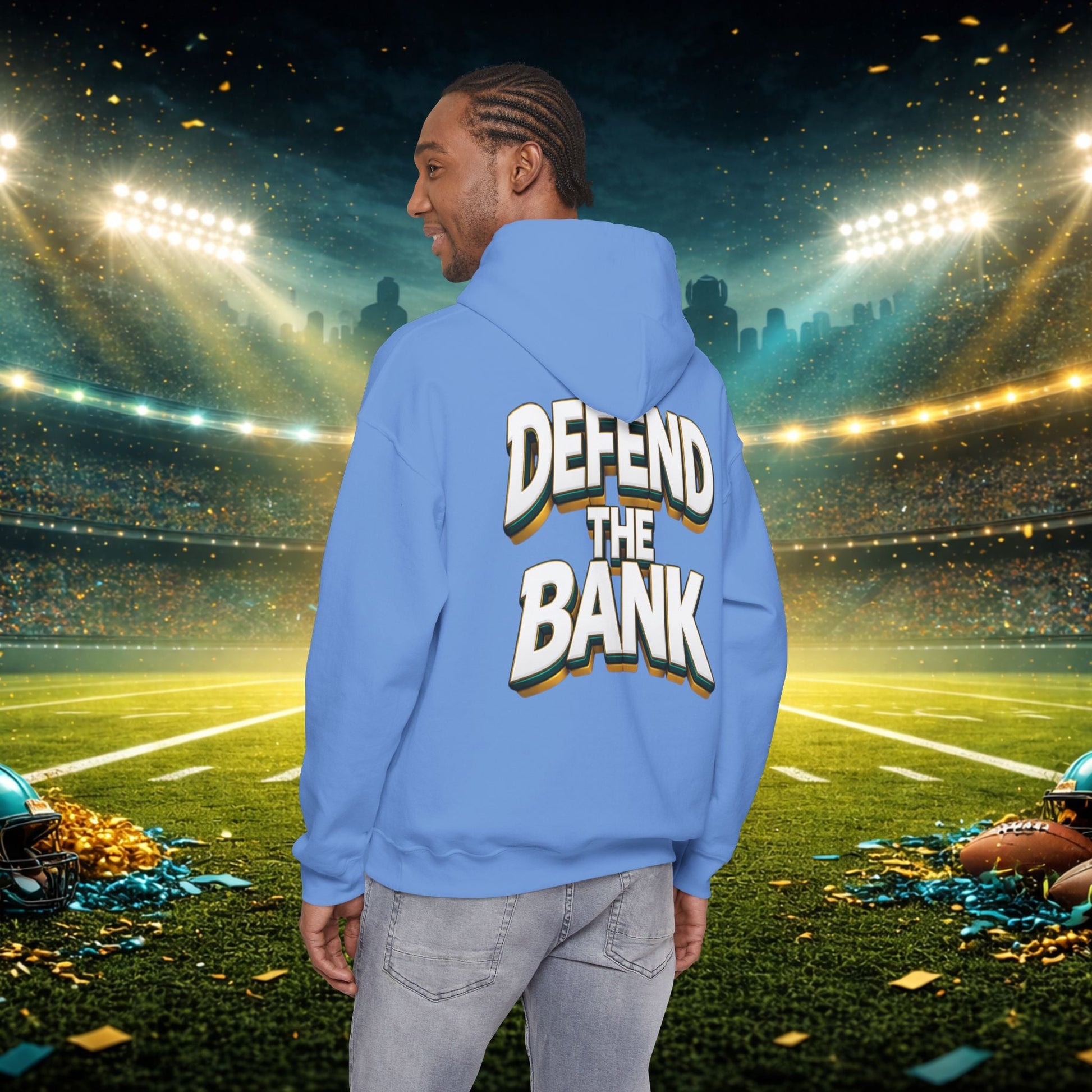 Defend The Bank Hoodie — "DUUUVAL vs EVERYBODY" Jacksonville Streetwear Hoodie Printify