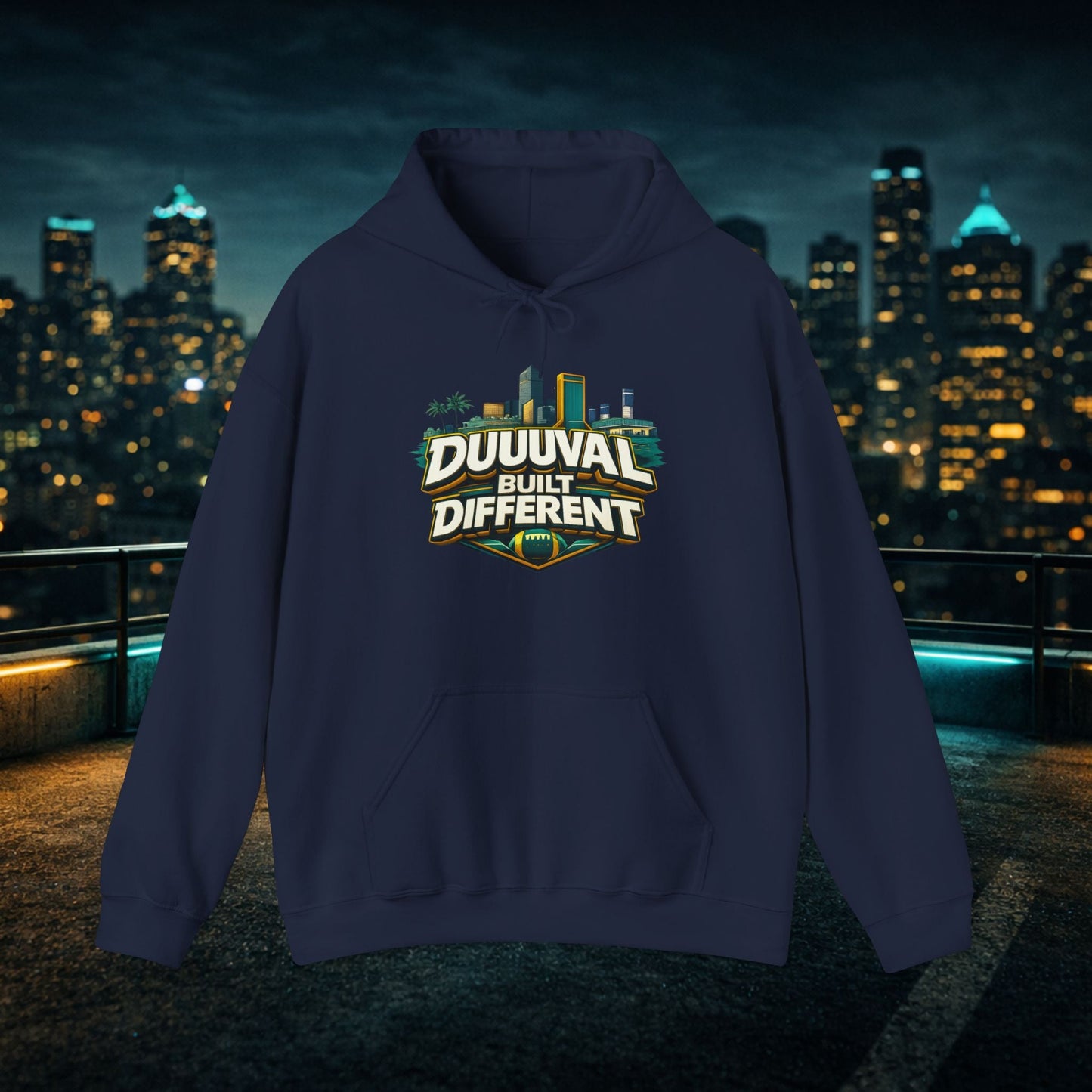 Duuuval Built Different / Defend The Bank Hoodie — Jacksonville Pride Graphic Hoodie Printify