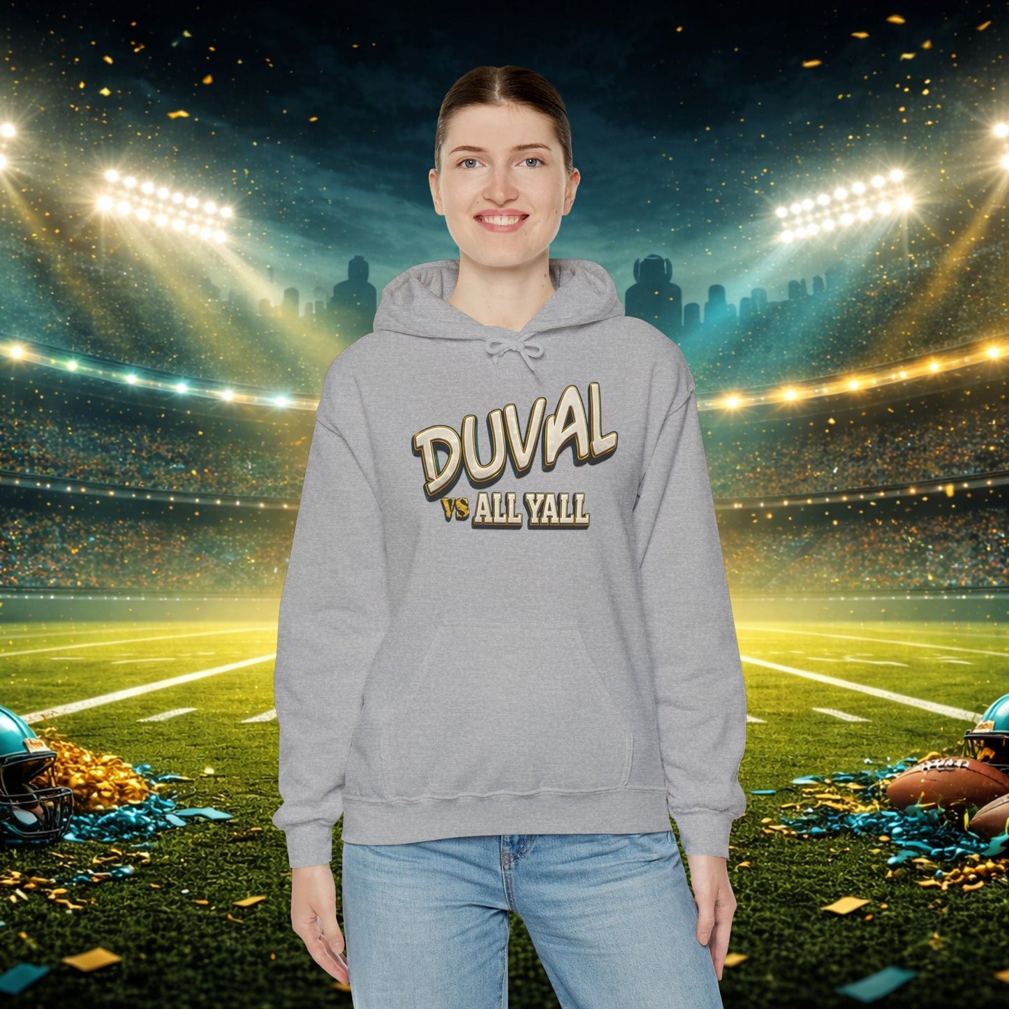 Duval vs All Y’all Hoodie — "Playoff Mode: Locked In" Football Fan Sweatshirt Printify