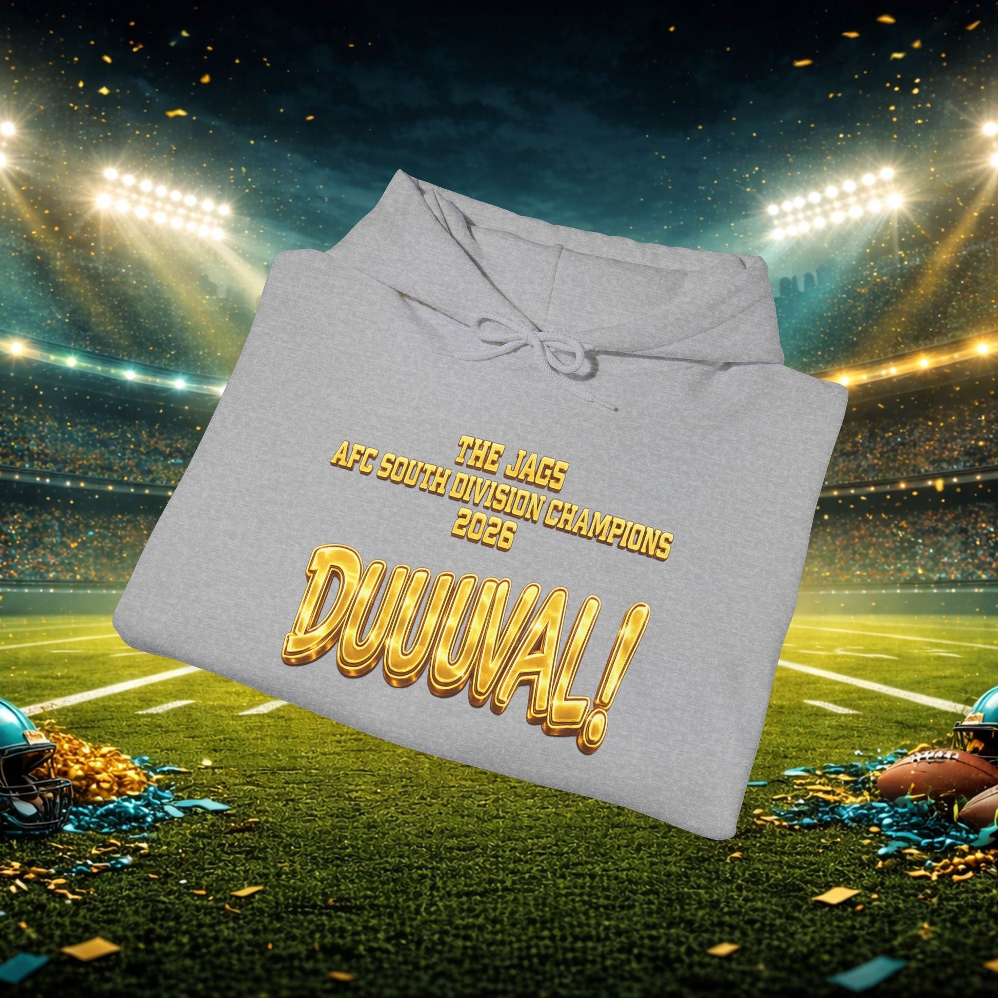 DUUUVAL Football Hoodie – "Locked In, Hunt Every Down" Team Pride Sweatshirt Printify