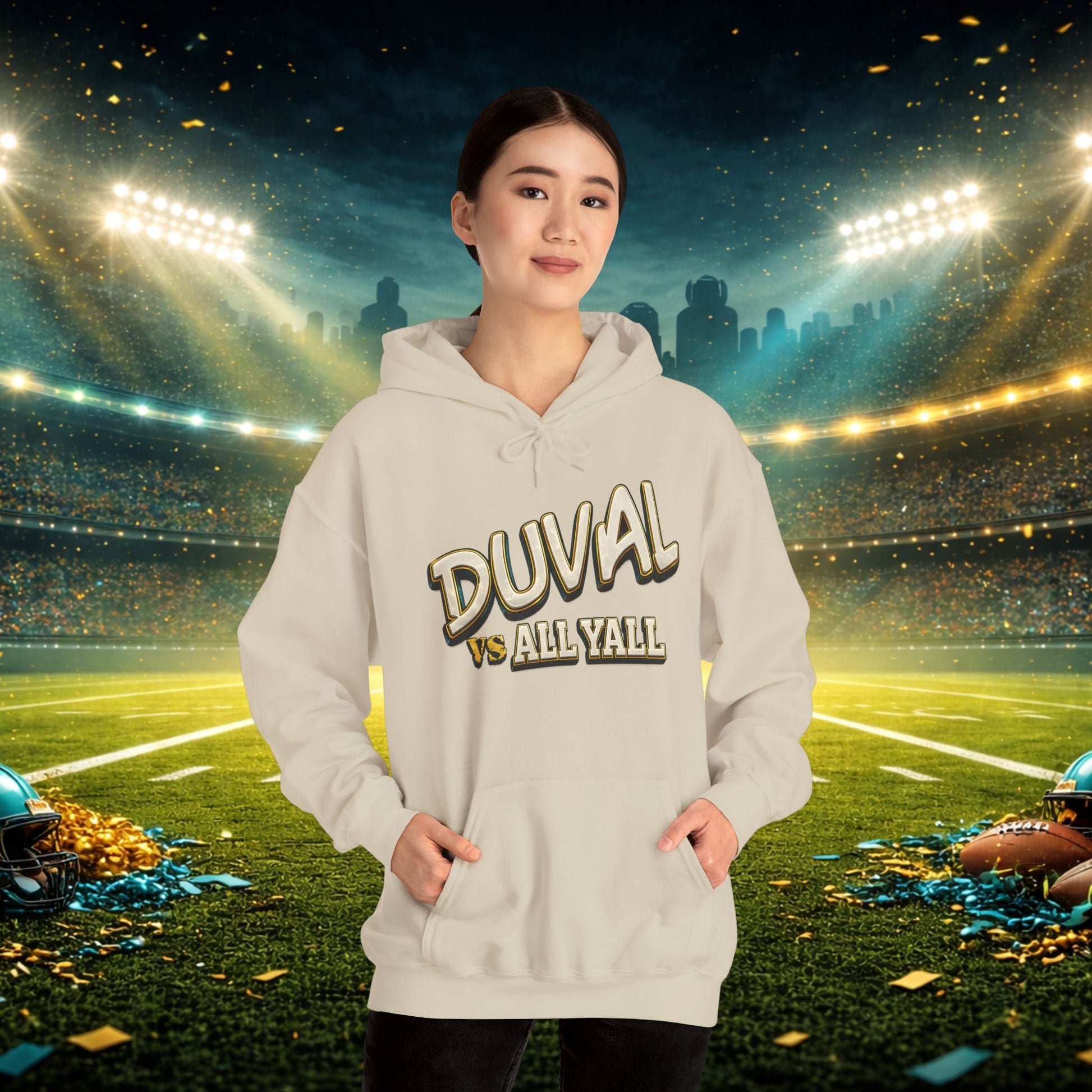 Duval vs All Y’all Hoodie — "Playoff Mode: Locked In" Football Fan Sweatshirt Printify