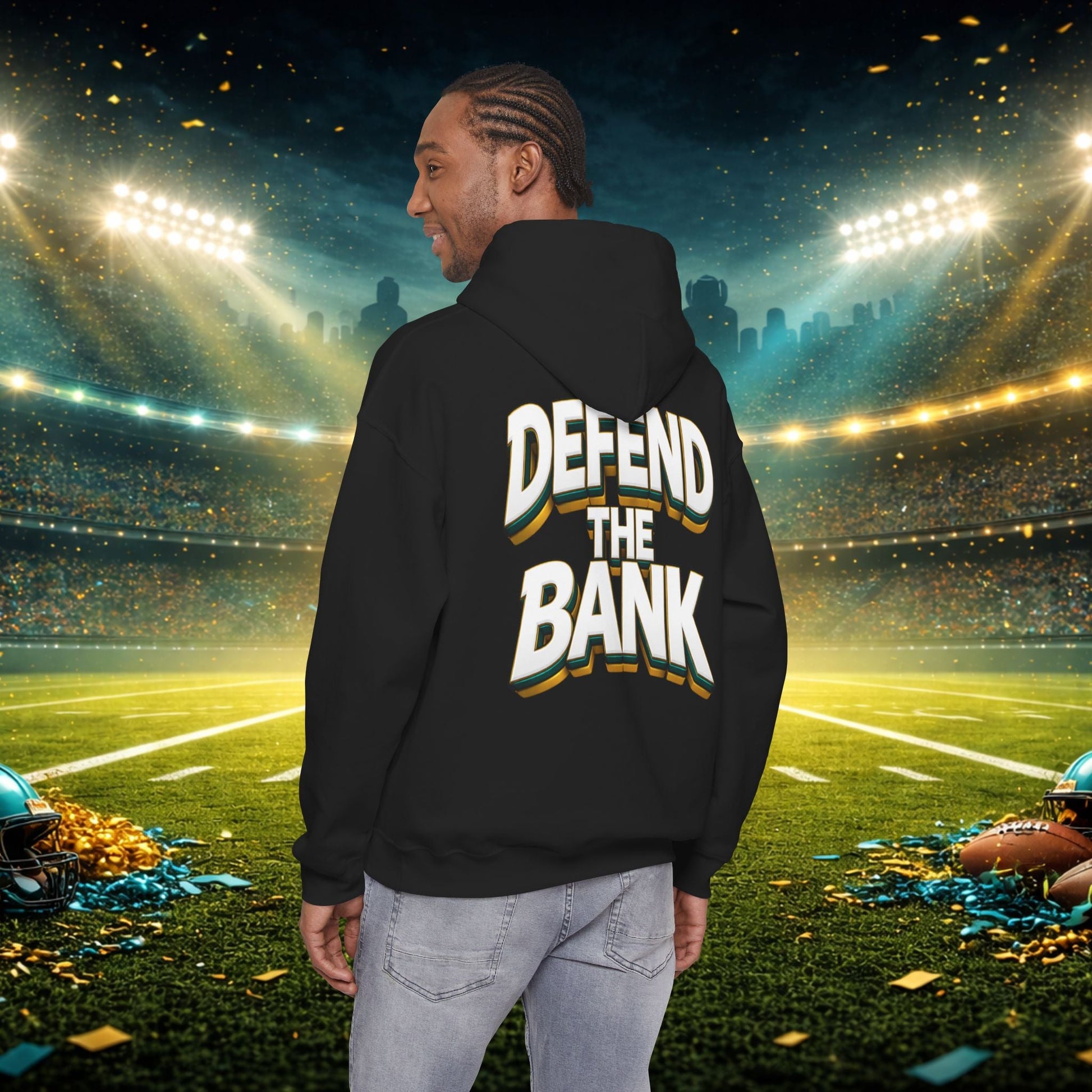 Defend The Bank Hoodie — "DUUUVAL vs EVERYBODY" Jacksonville Streetwear Hoodie Printify
