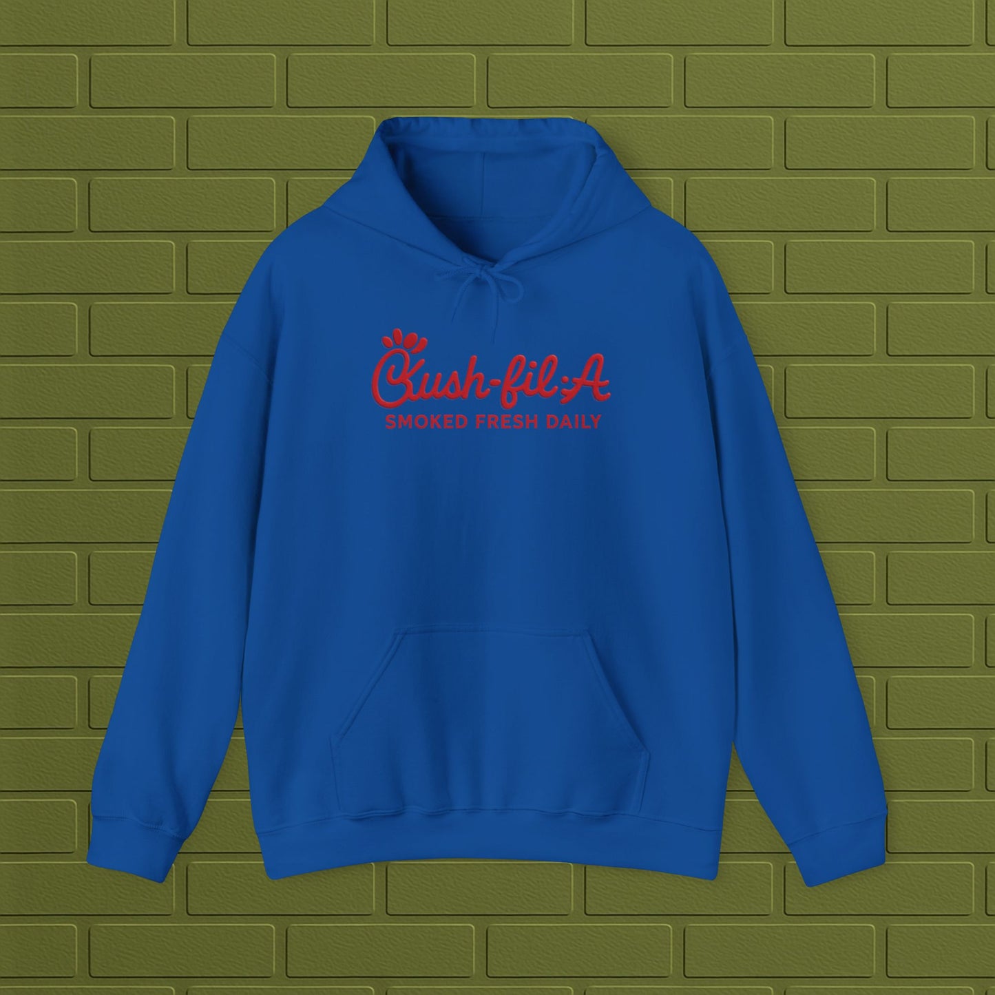 Cush-fil-A Chill Vibes Hoodie | Funny Cannabis Sweatshirt | Cozy Foodie Hoodie | Unisex Stoner Apparel | Gift for Weed Lovers