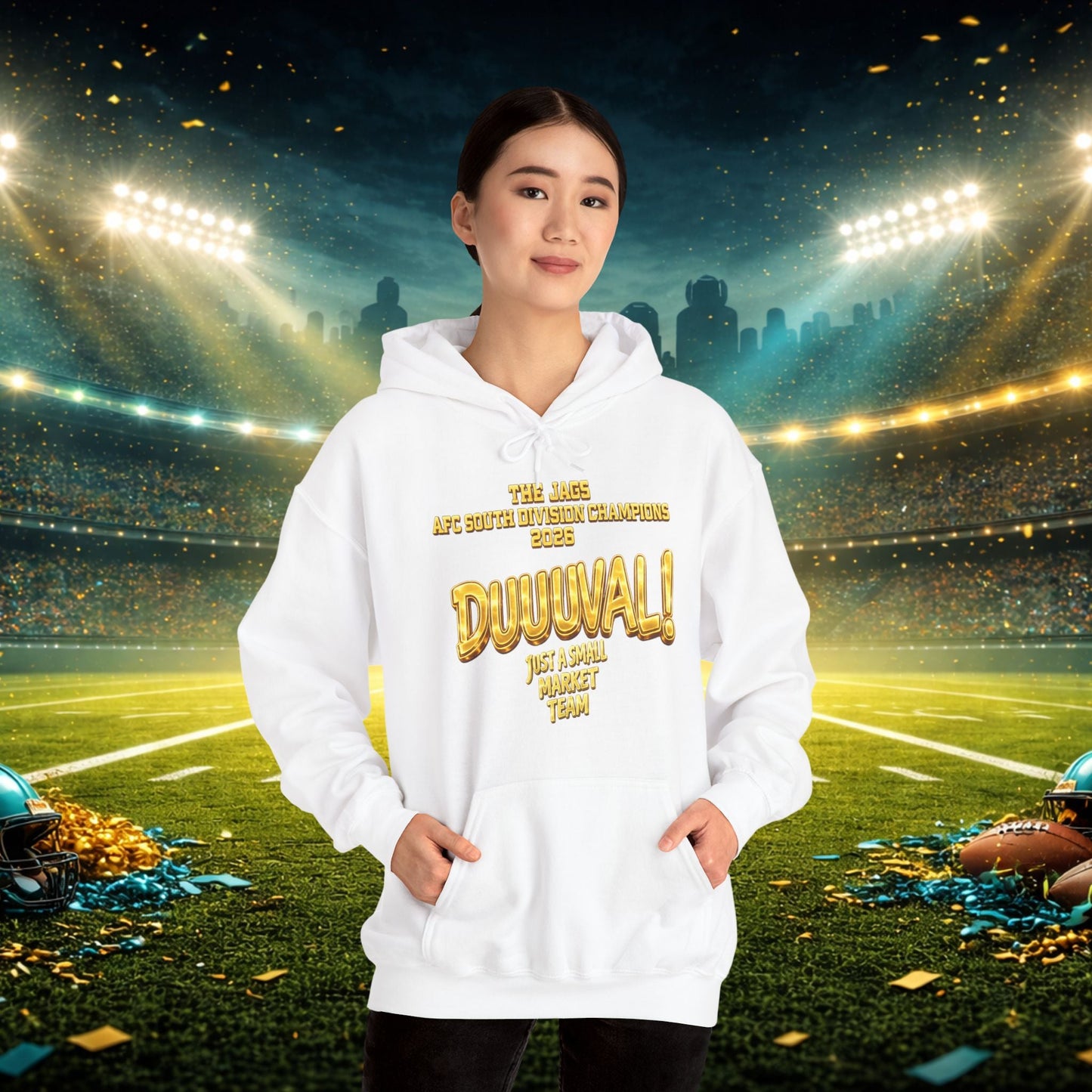Duuval! Football Hoodie — "Locked In" Small Market Pride Sweatshirt Printify